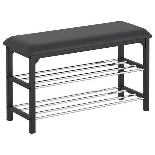 Foster 2-tier Bench in Black and Chrome