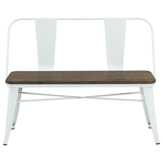 Modus Bench with Back in White