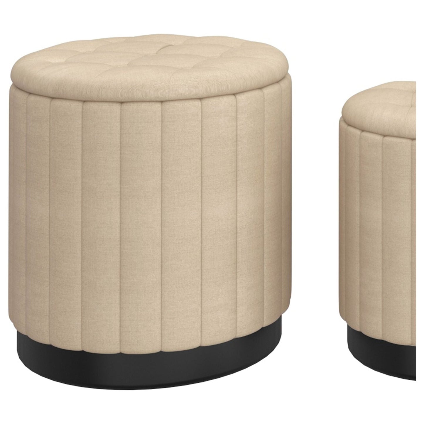 Lexi 3pc Round Storage Ottoman Set