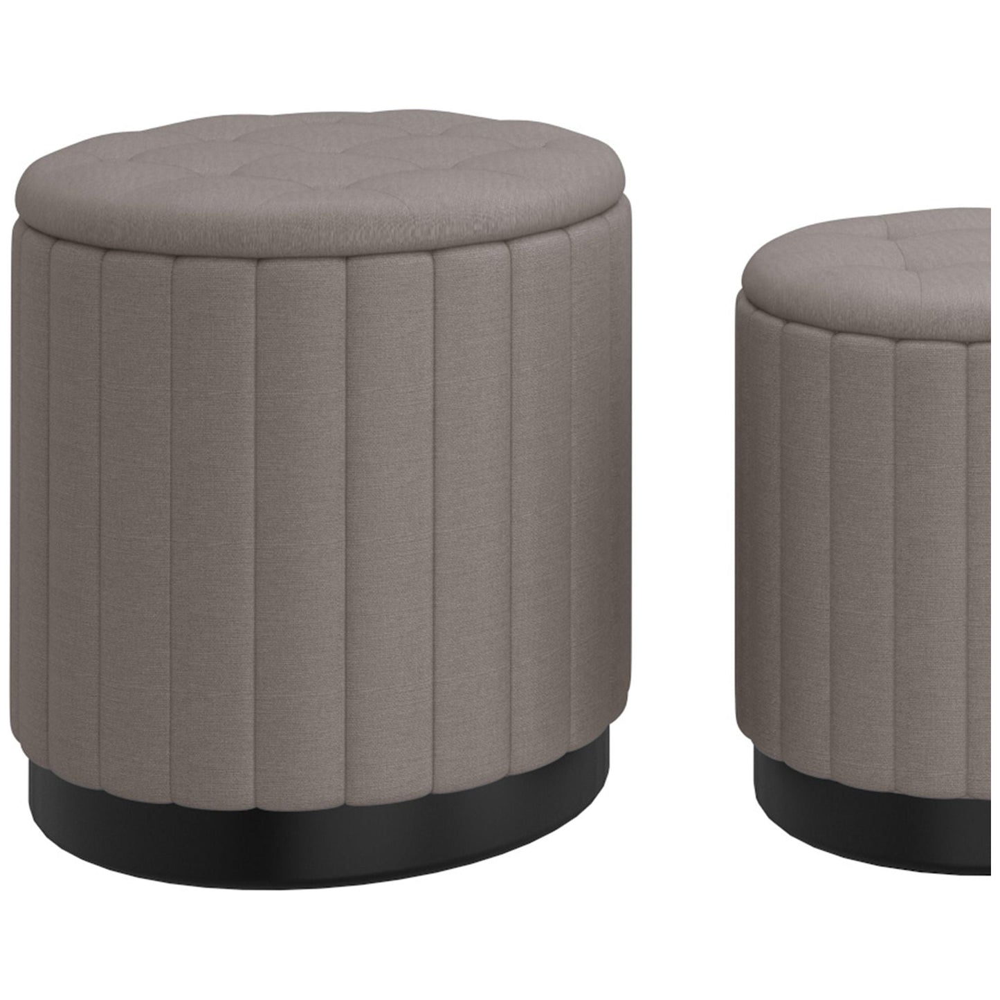 Lexi 3pc Round Storage Ottoman Set