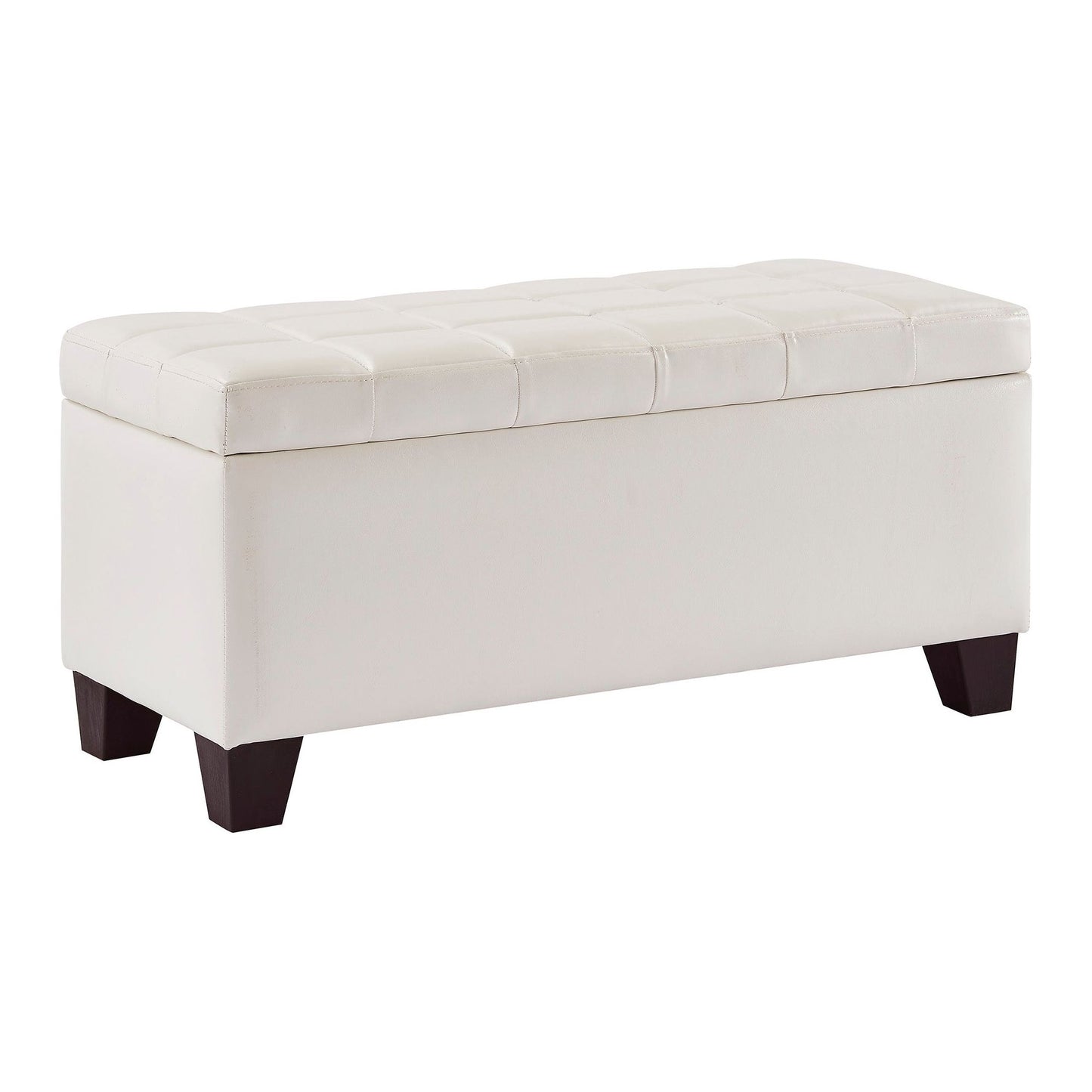 Winston Rectangular Storage Ottoman Bench in White