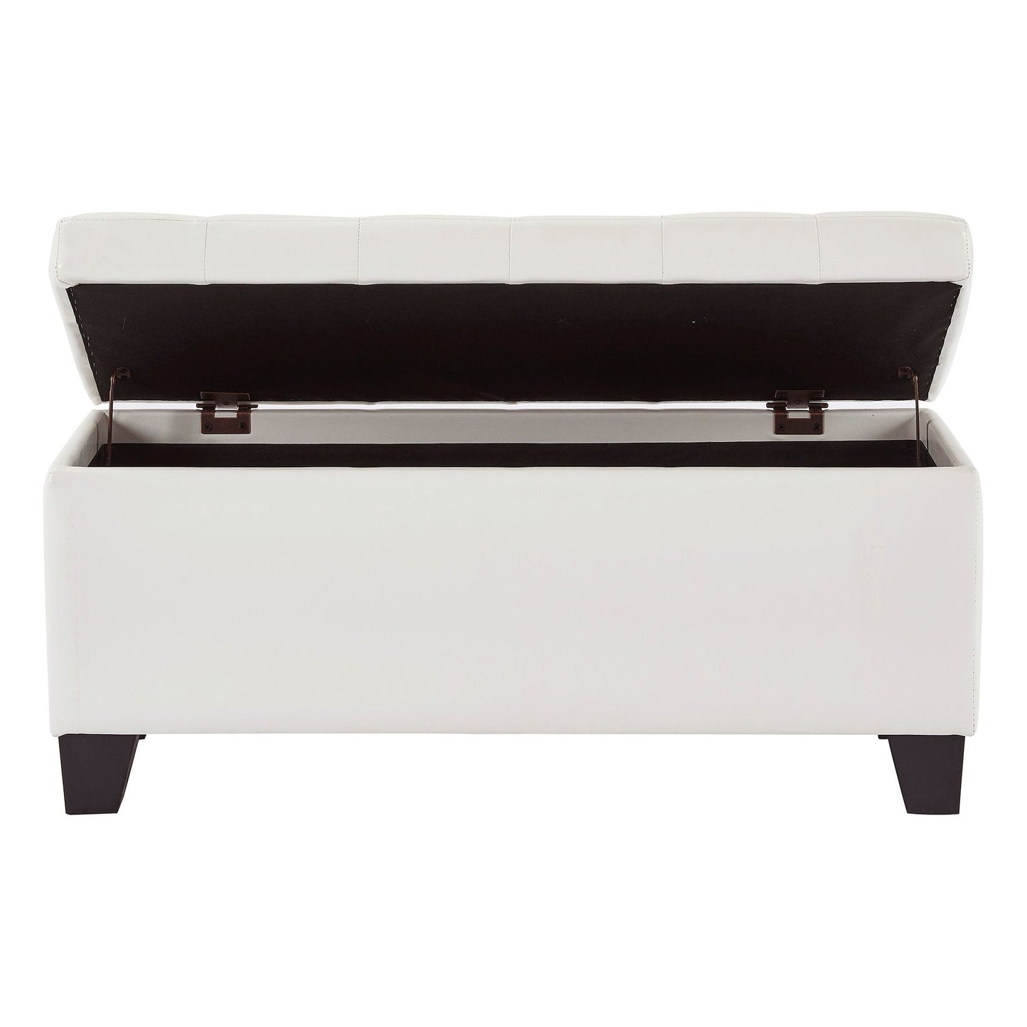 Winston Rectangular Storage Ottoman Bench in White