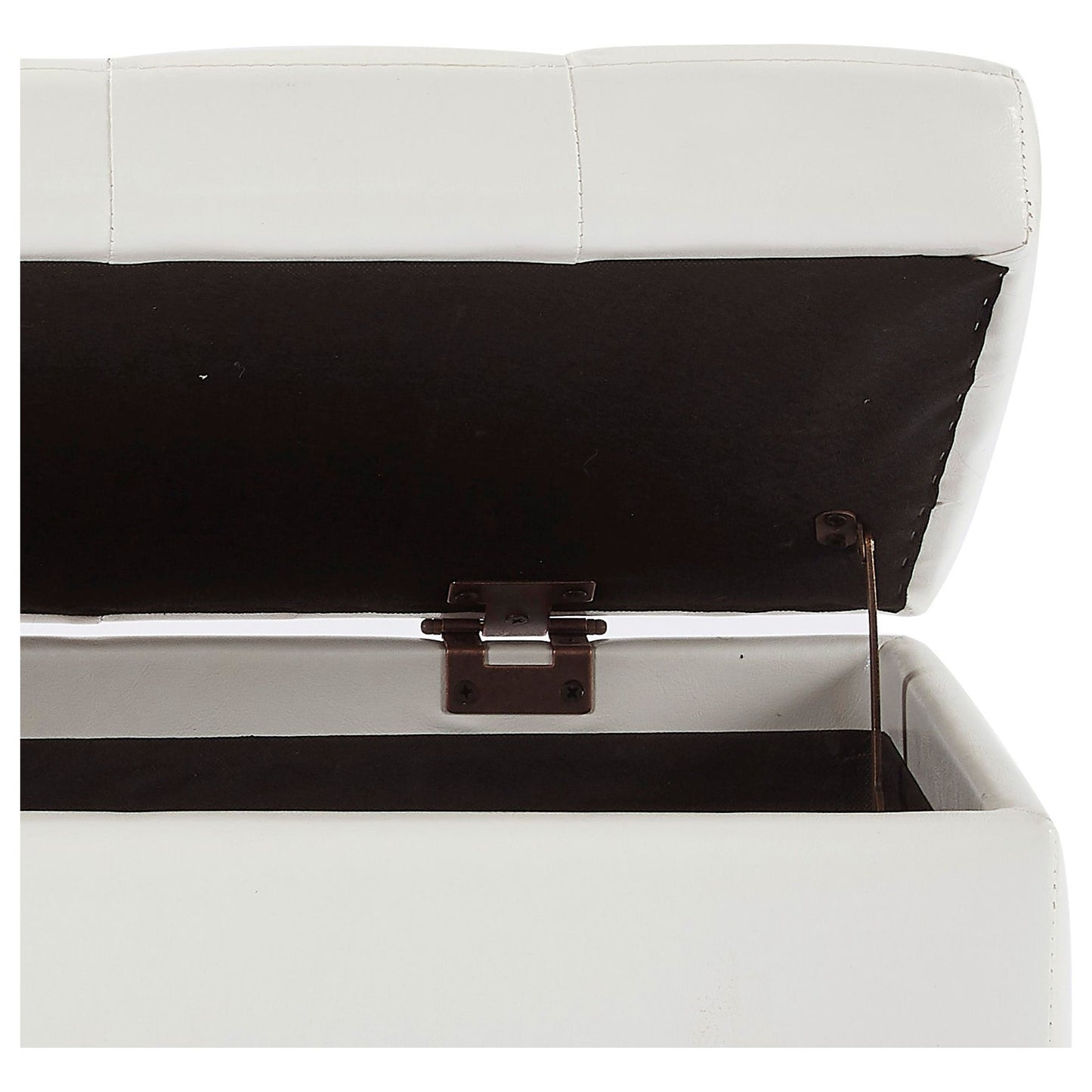 Winston Rectangular Storage Ottoman Bench in White