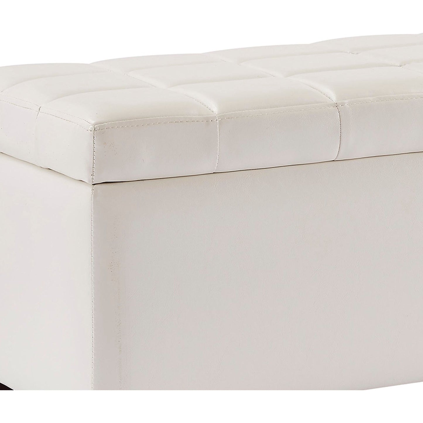 Winston Rectangular Storage Ottoman Bench in White