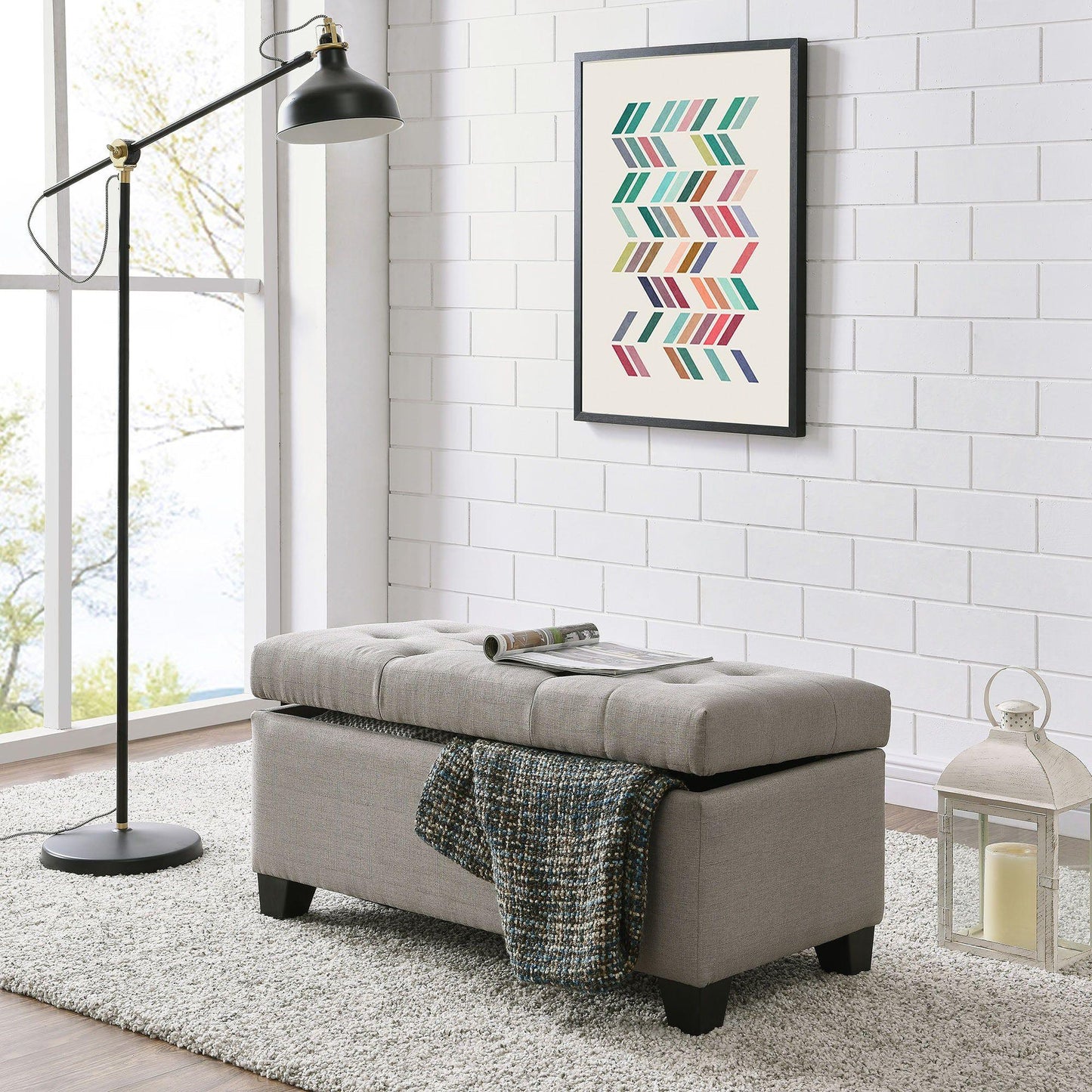 Harper Rectangular Storage Ottoman Bench