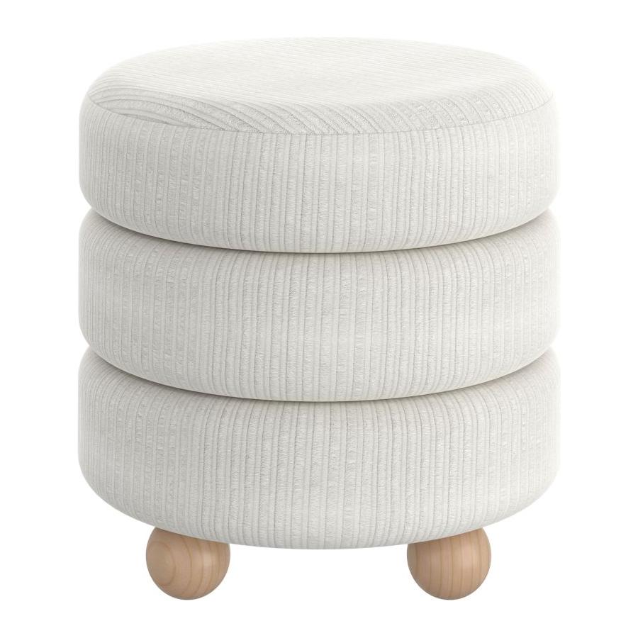 Willo Round Ottoman in Ivory