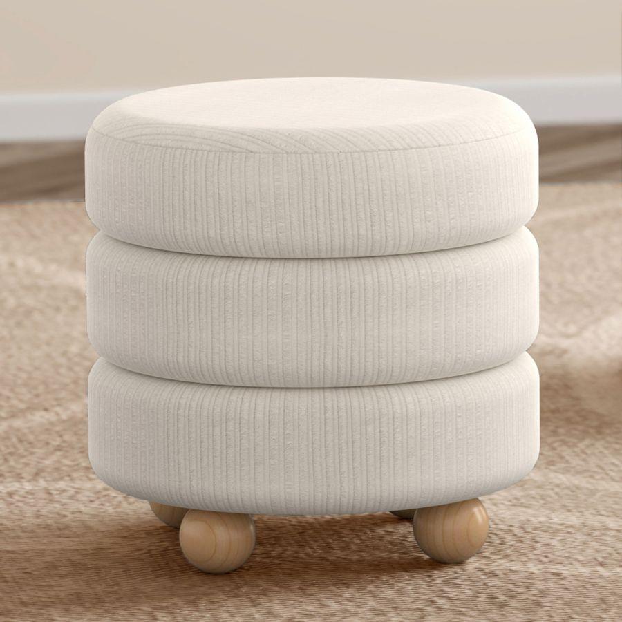 Willo Round Ottoman in Ivory