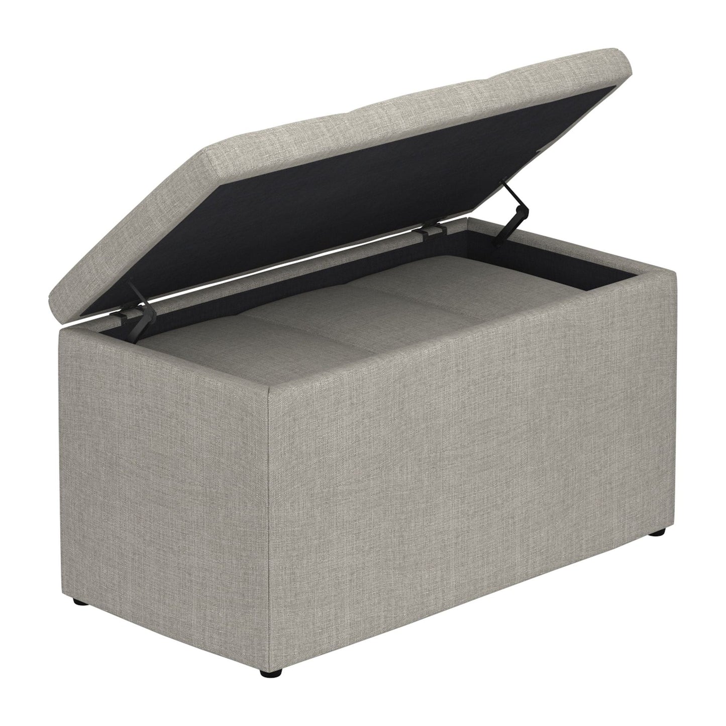 Levi 2pc Rectangular Storage Ottoman Bench Set