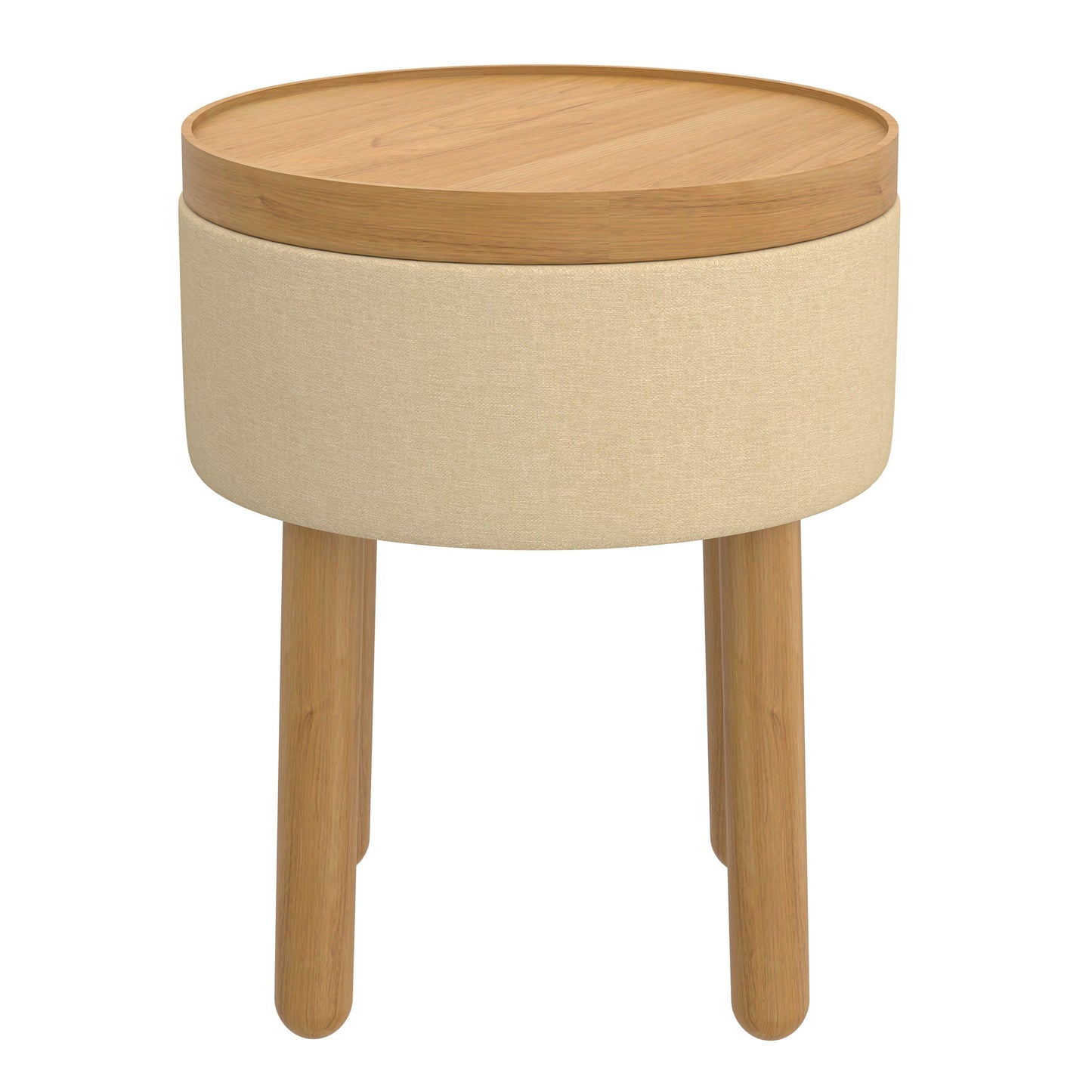 Polly Round Storage Ottoman with Tray