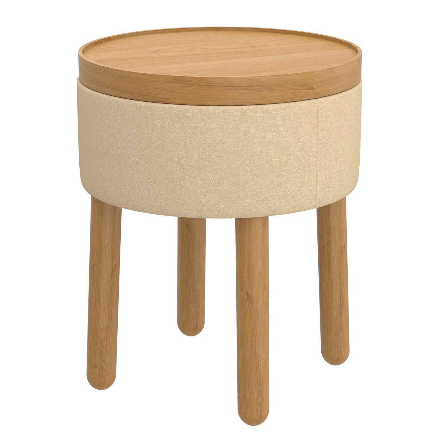 Polly Round Storage Ottoman with Tray