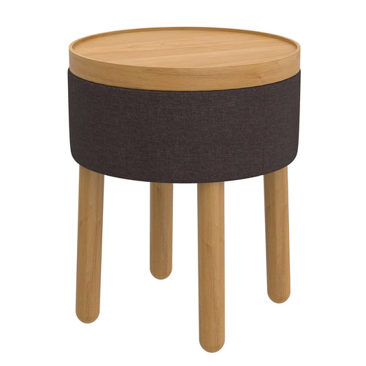 Polly Round Storage Ottoman with Tray