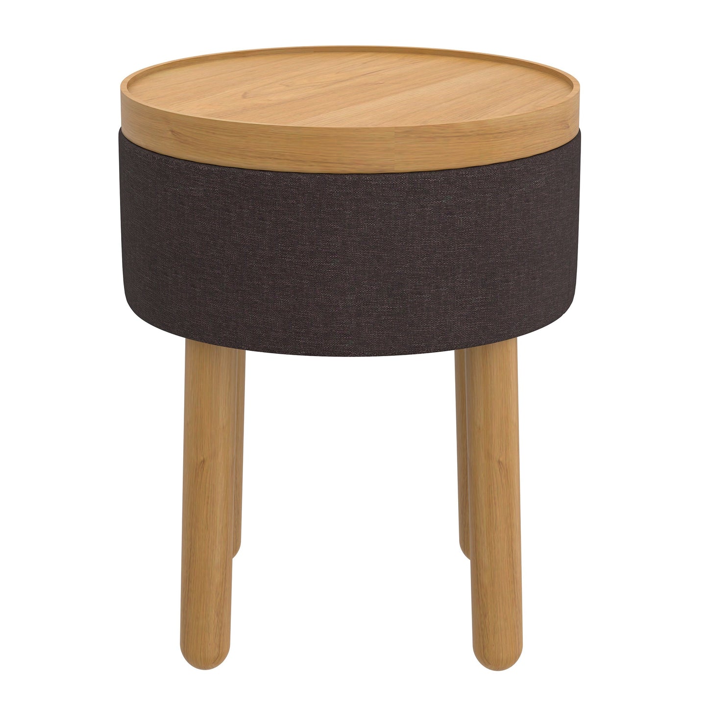 Polly Round Storage Ottoman with Tray