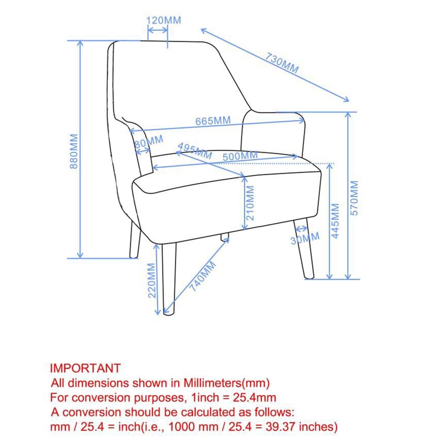 Zoey Accent Chair in Crème