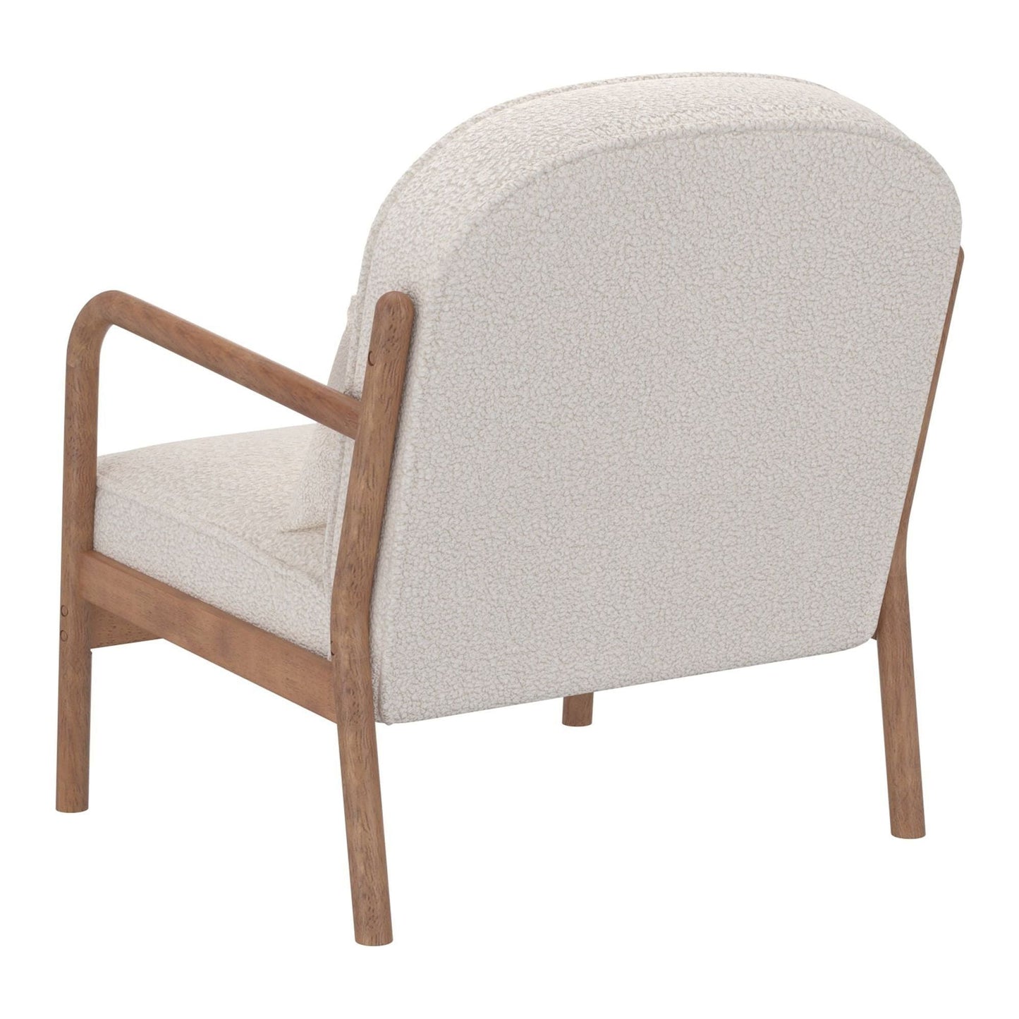 Fani Accent Chair, Fabric in White Boucle and Walnut