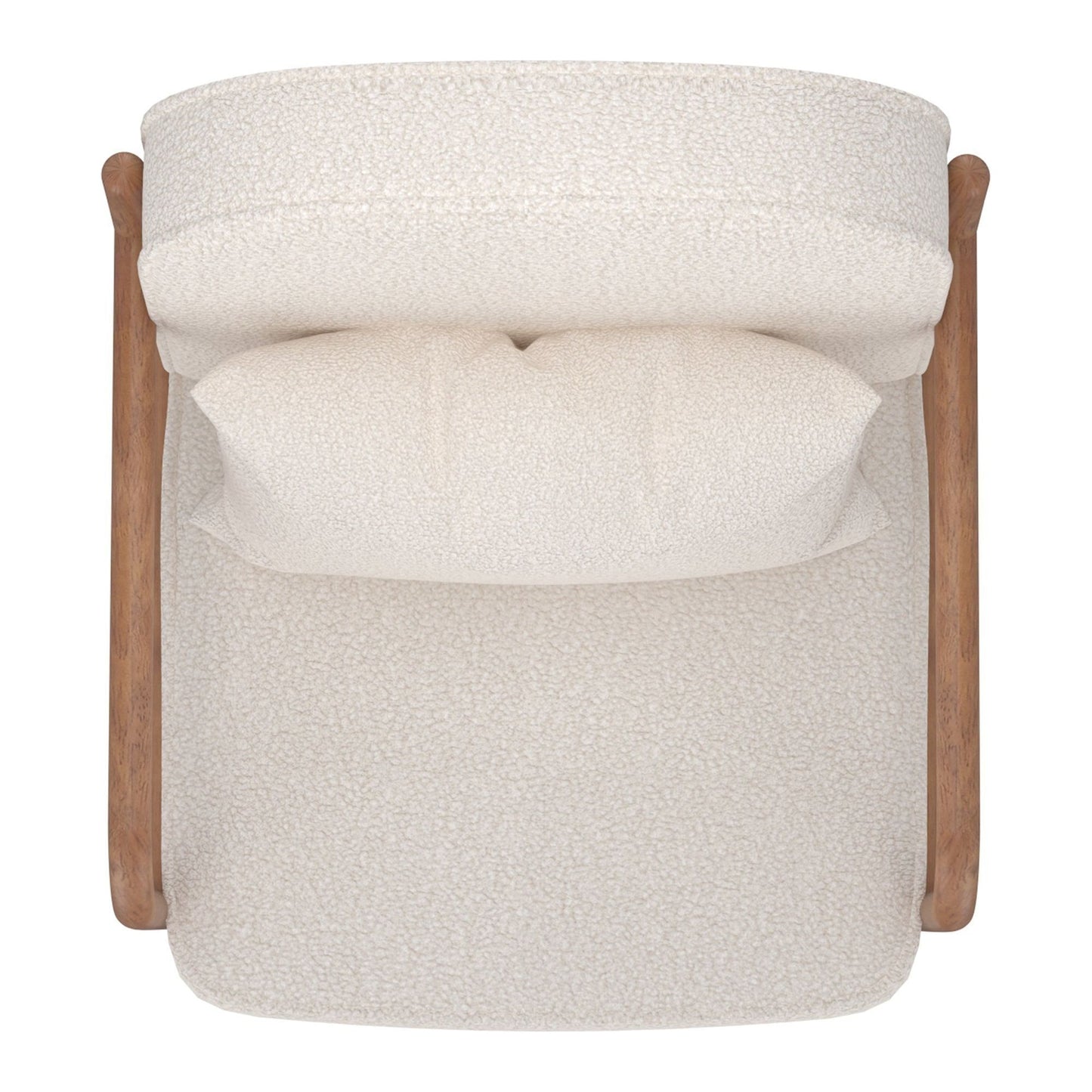 Fani Accent Chair, Fabric in White Boucle and Walnut