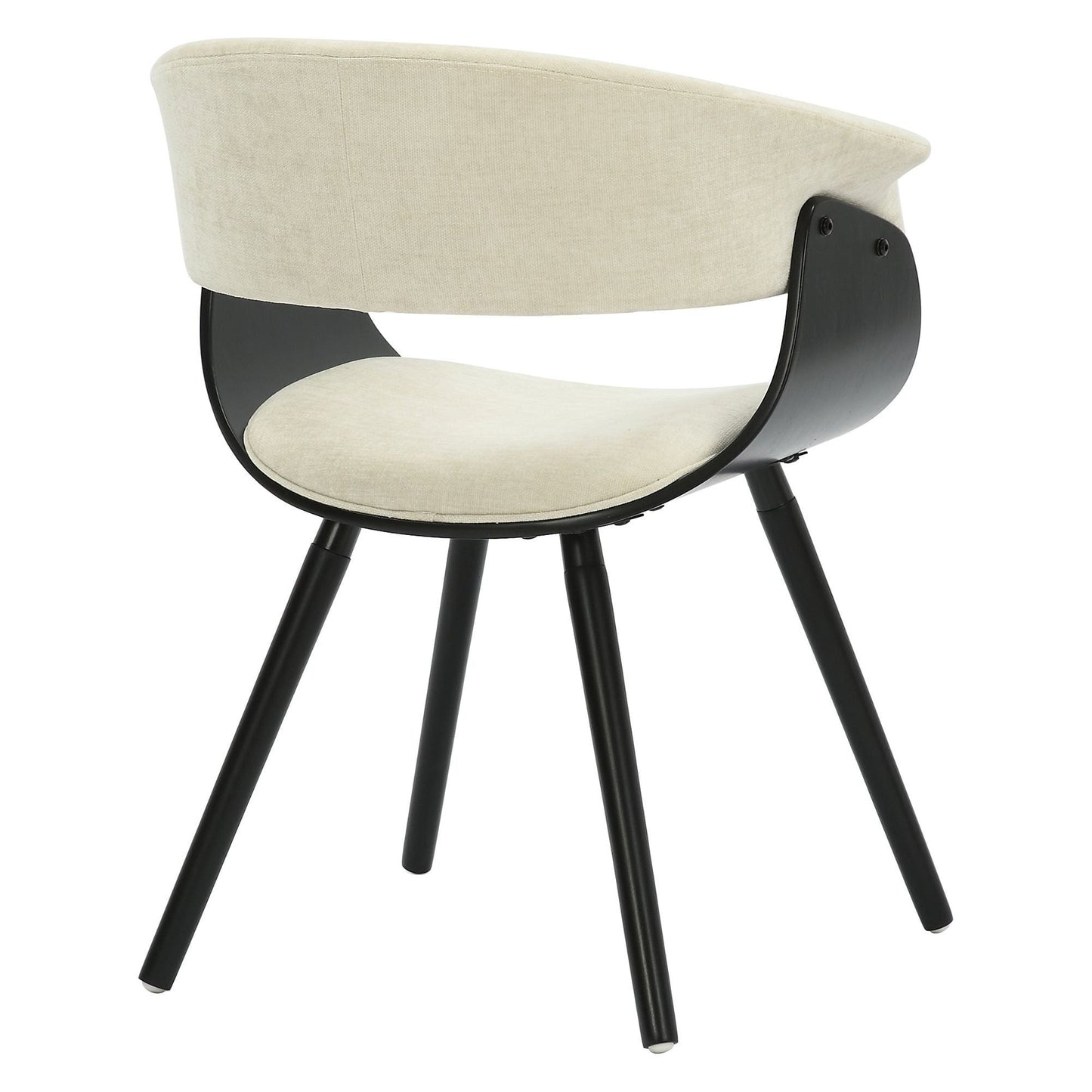 Holt Accent/Dining Chair in Beige Fabric and Black