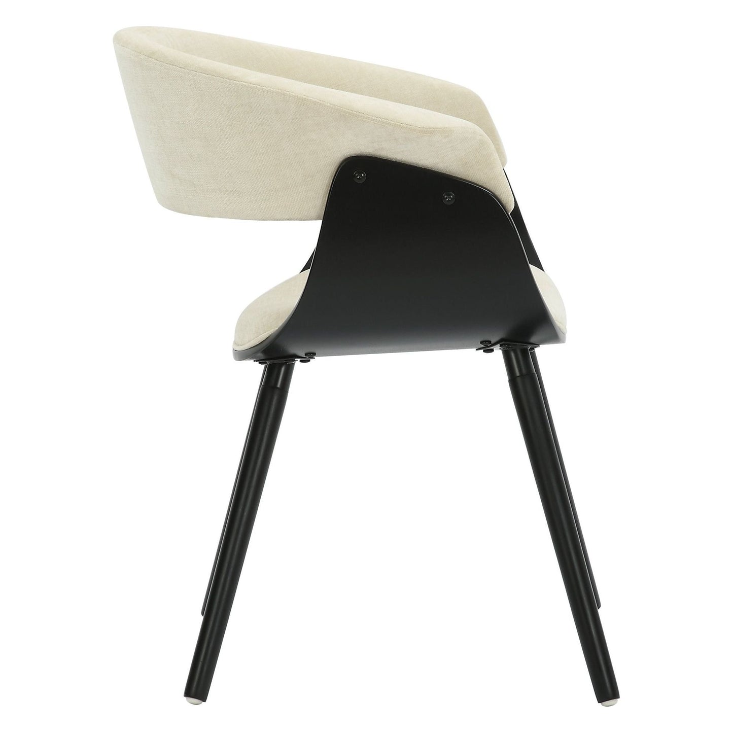 Holt Accent/Dining Chair in Beige Fabric and Black