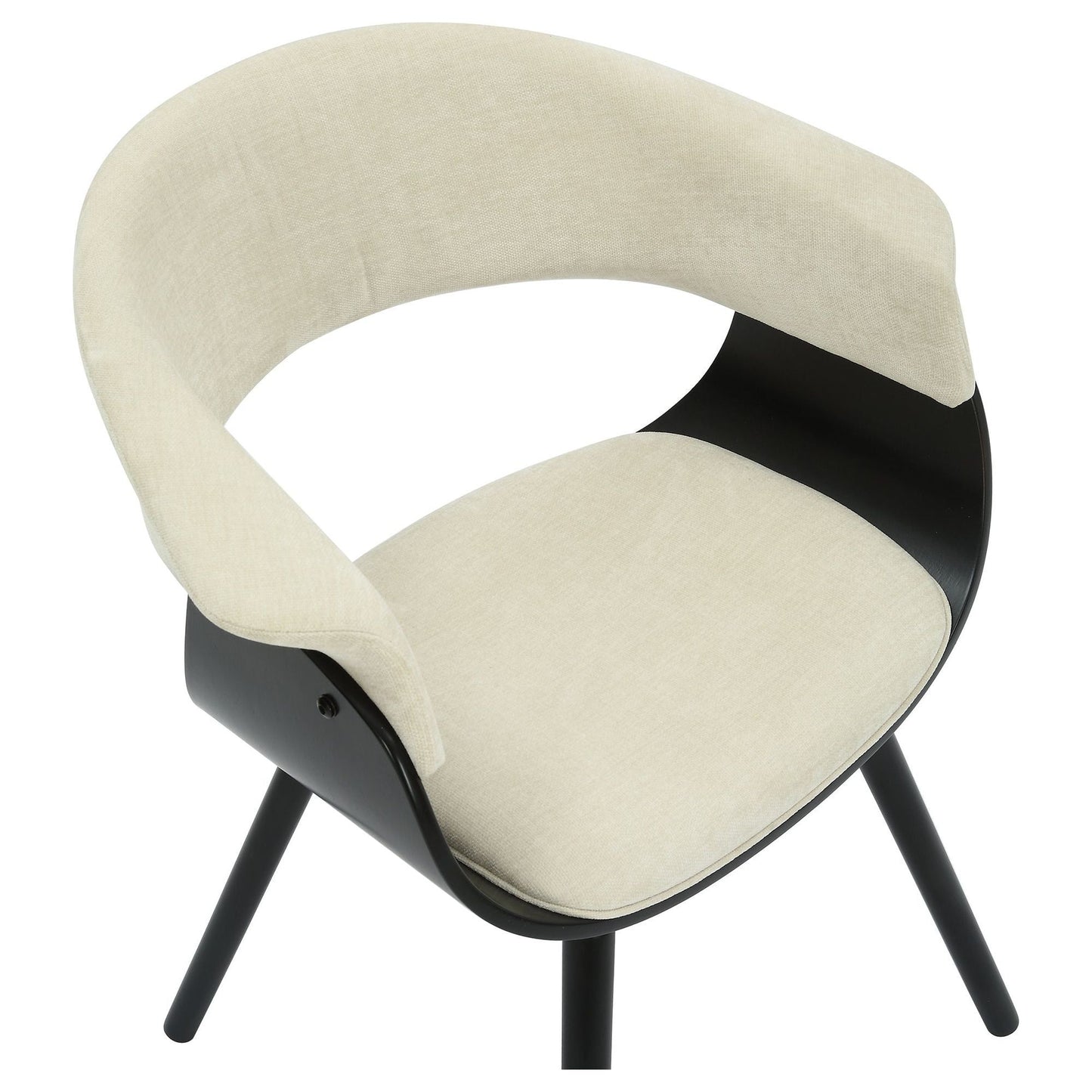 Holt Accent/Dining Chair in Beige Fabric and Black