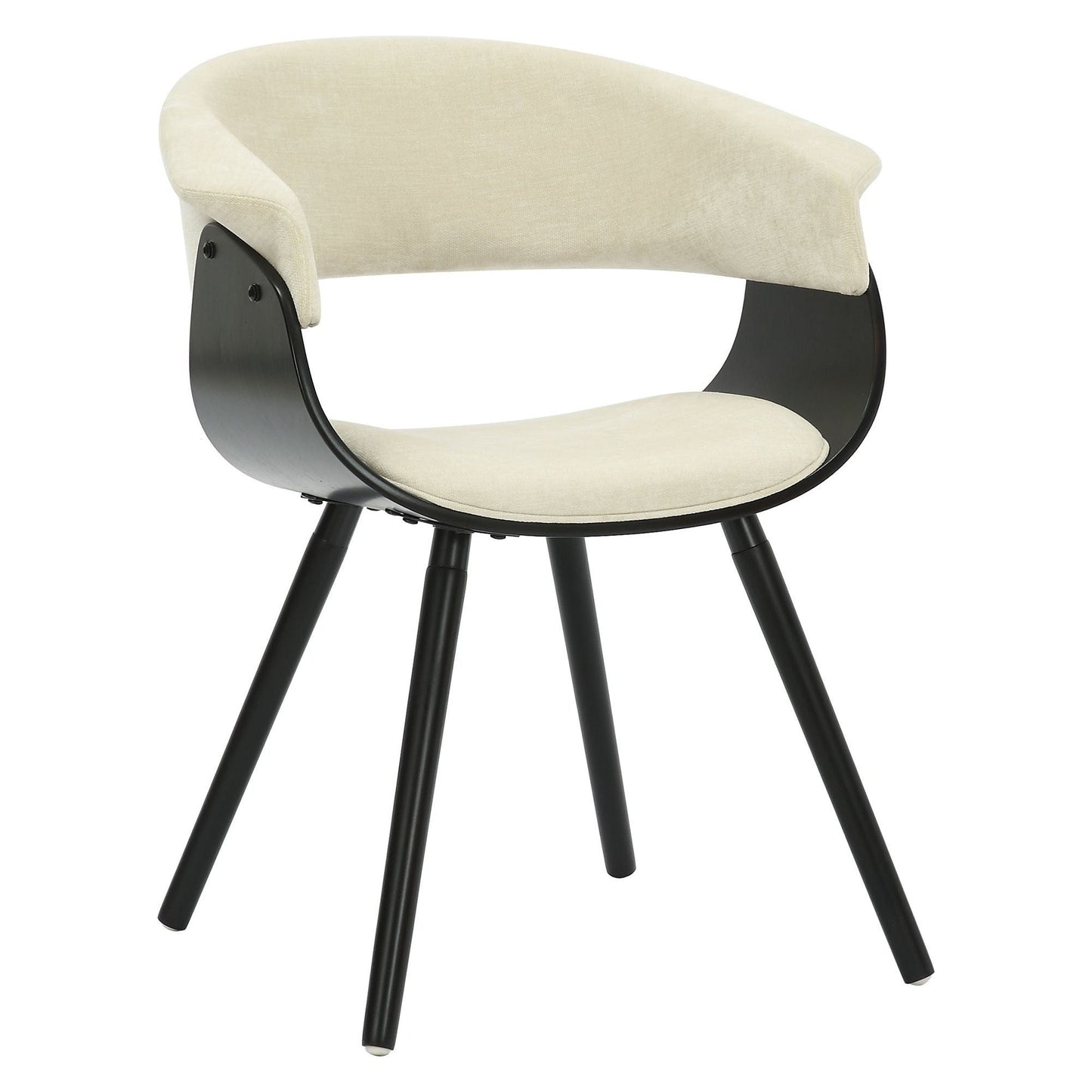 Holt Accent/Dining Chair in Beige Fabric and Black