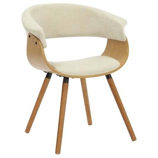 Holt Accent/Dining Chair in Beige Fabric and Natural