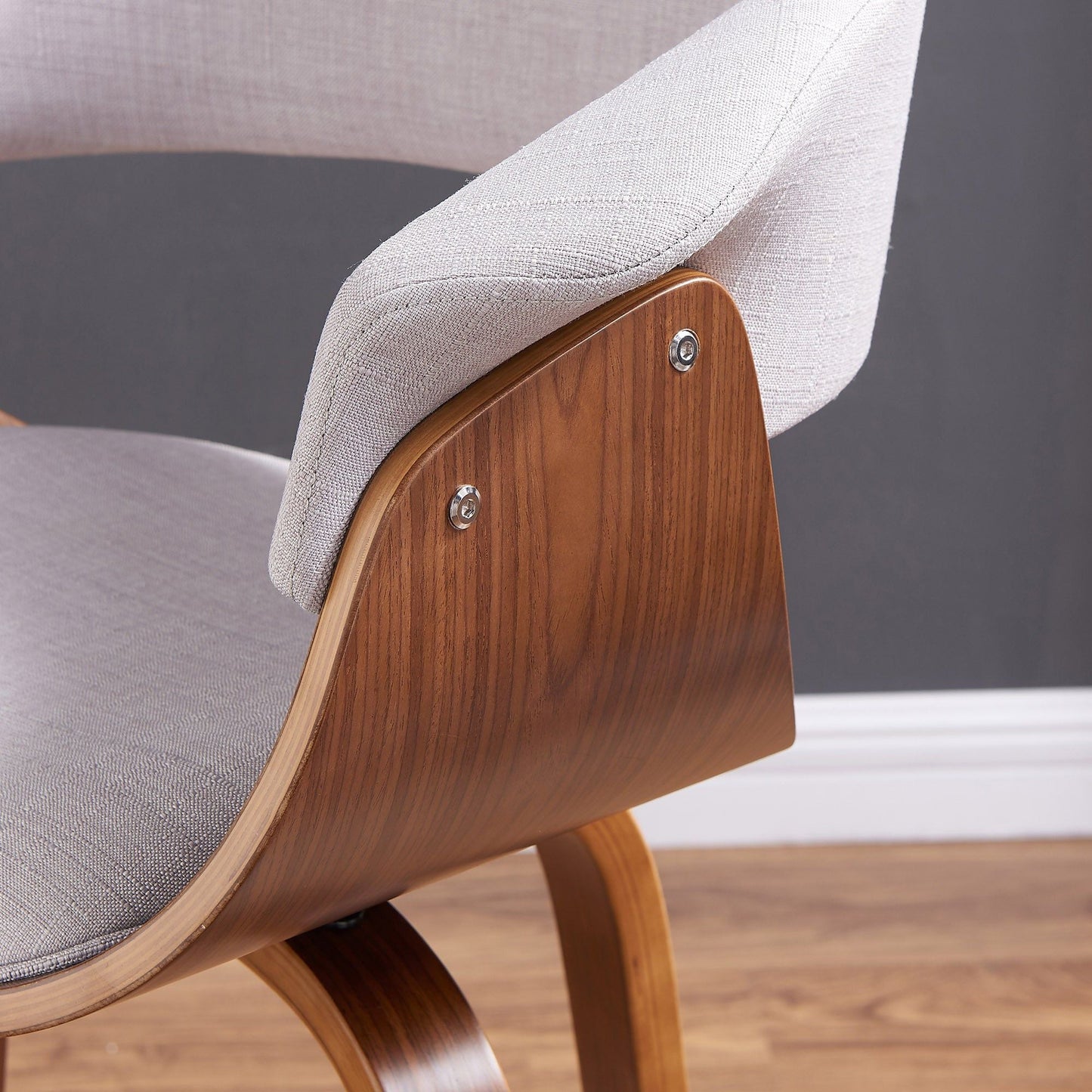 Holt Accent/Dining Chair in Grey and Walnut