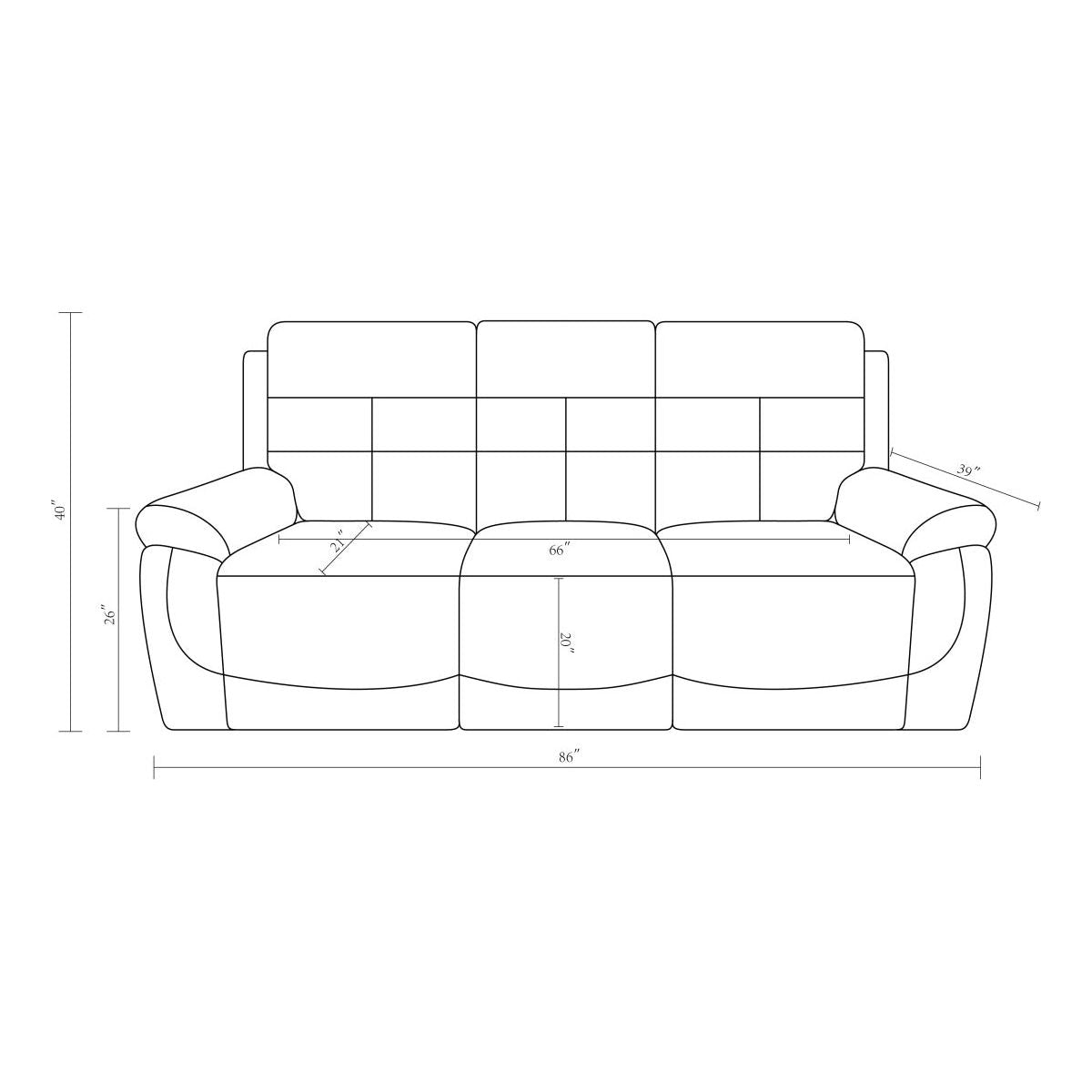 Nelson Sofa Recliner - Grey