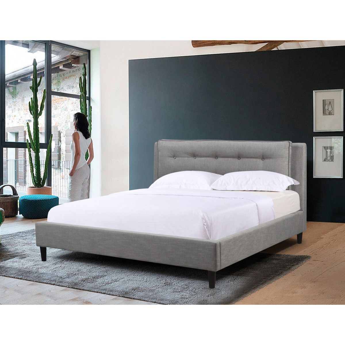 Chelsea Platform Bed - Grey