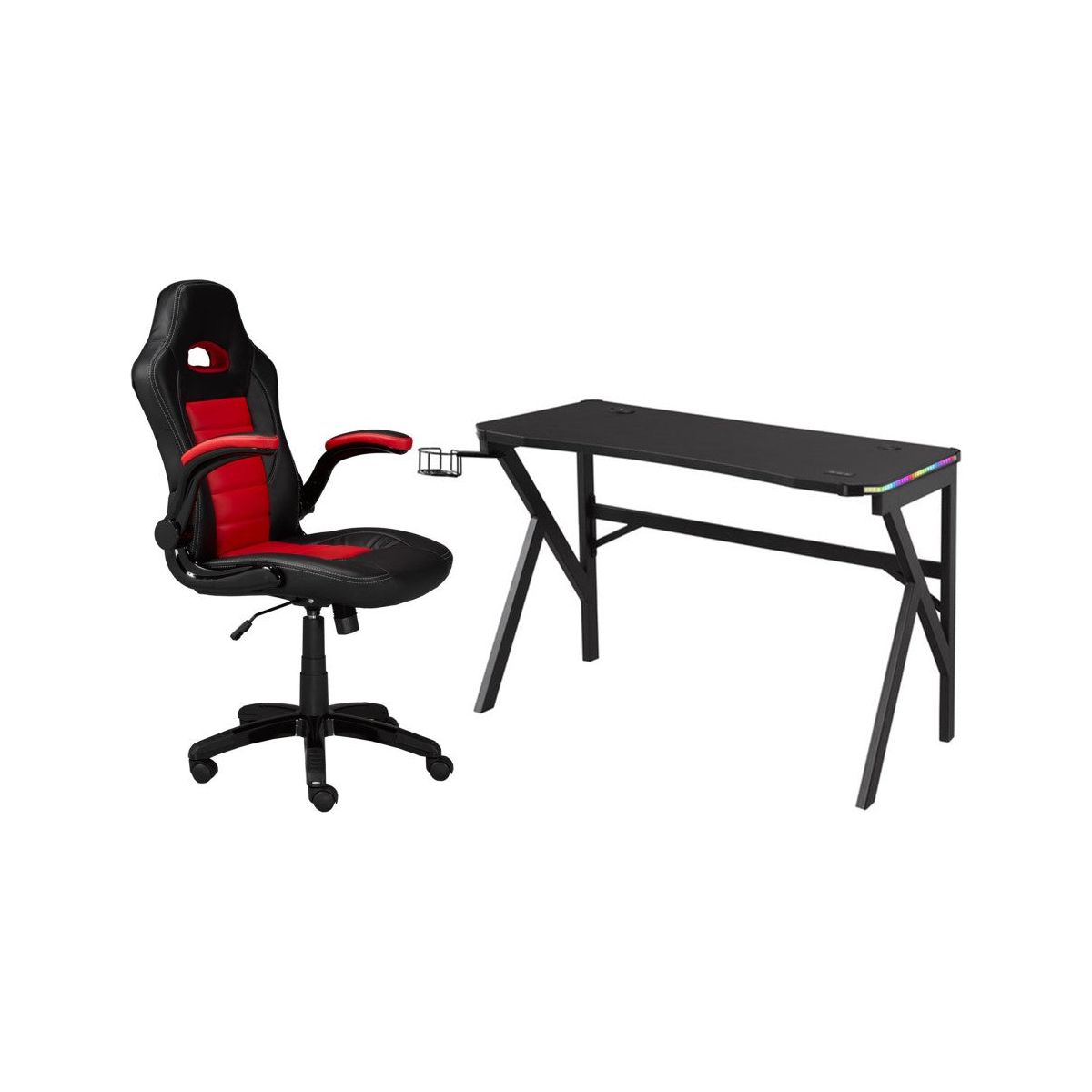 Bunty Gaming Desk & Chair Set, Red/Black