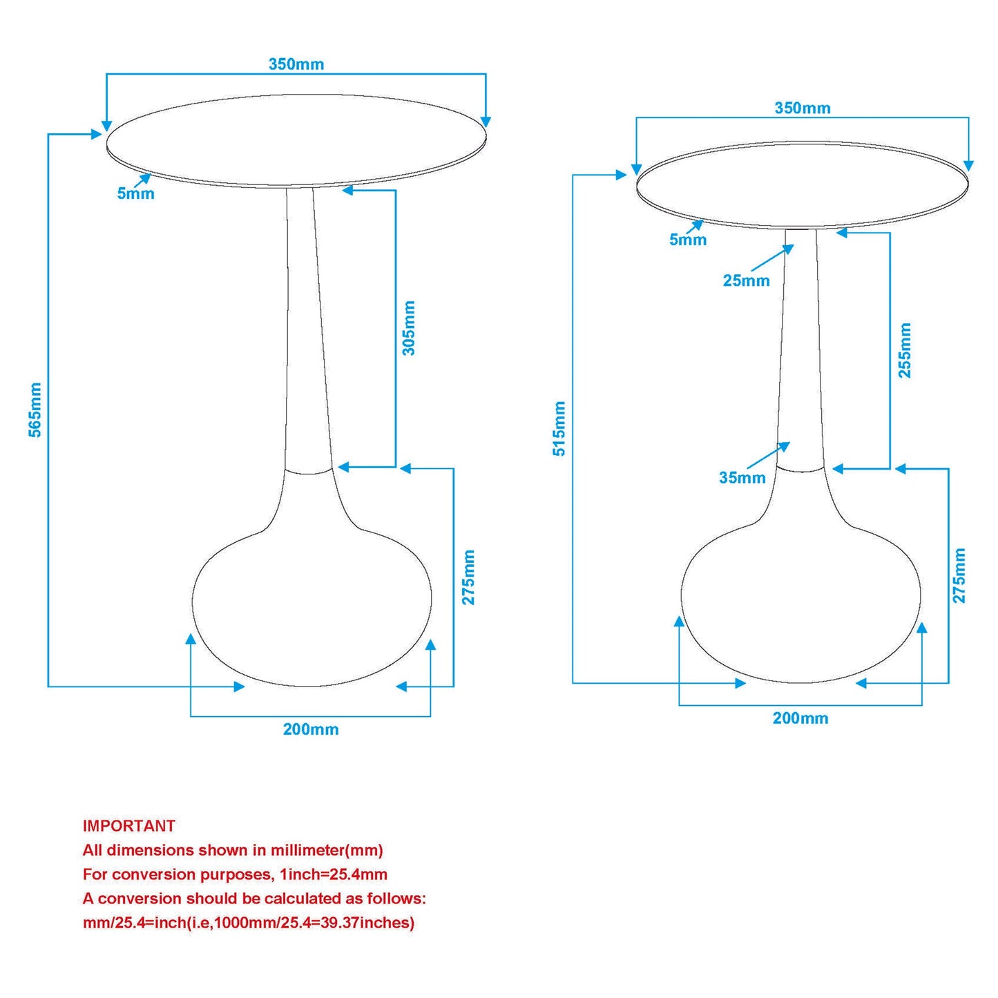 Sylas 2pc Accent Table Set in Antique Gold and Silver