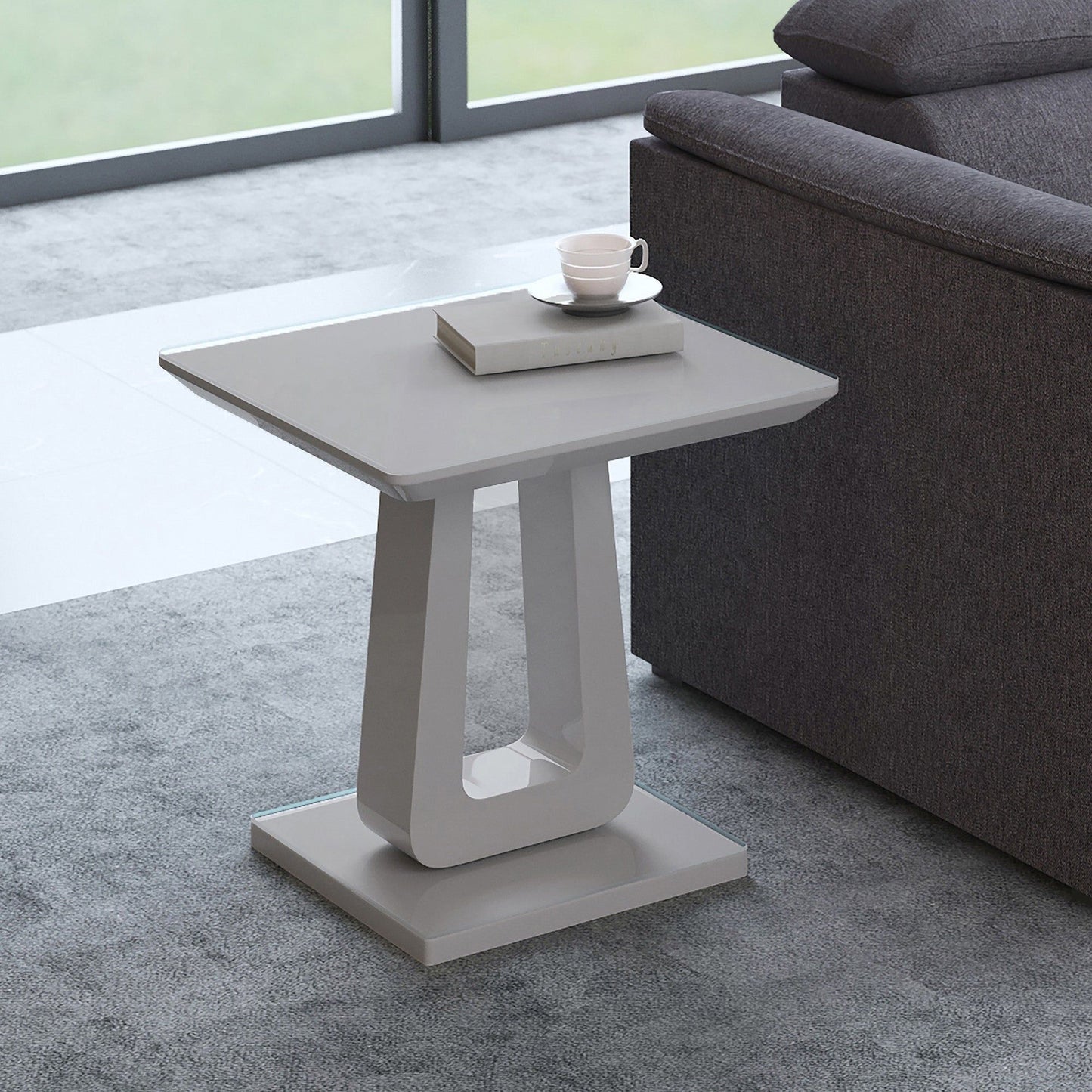 Corvus Accent Table in Warm Grey