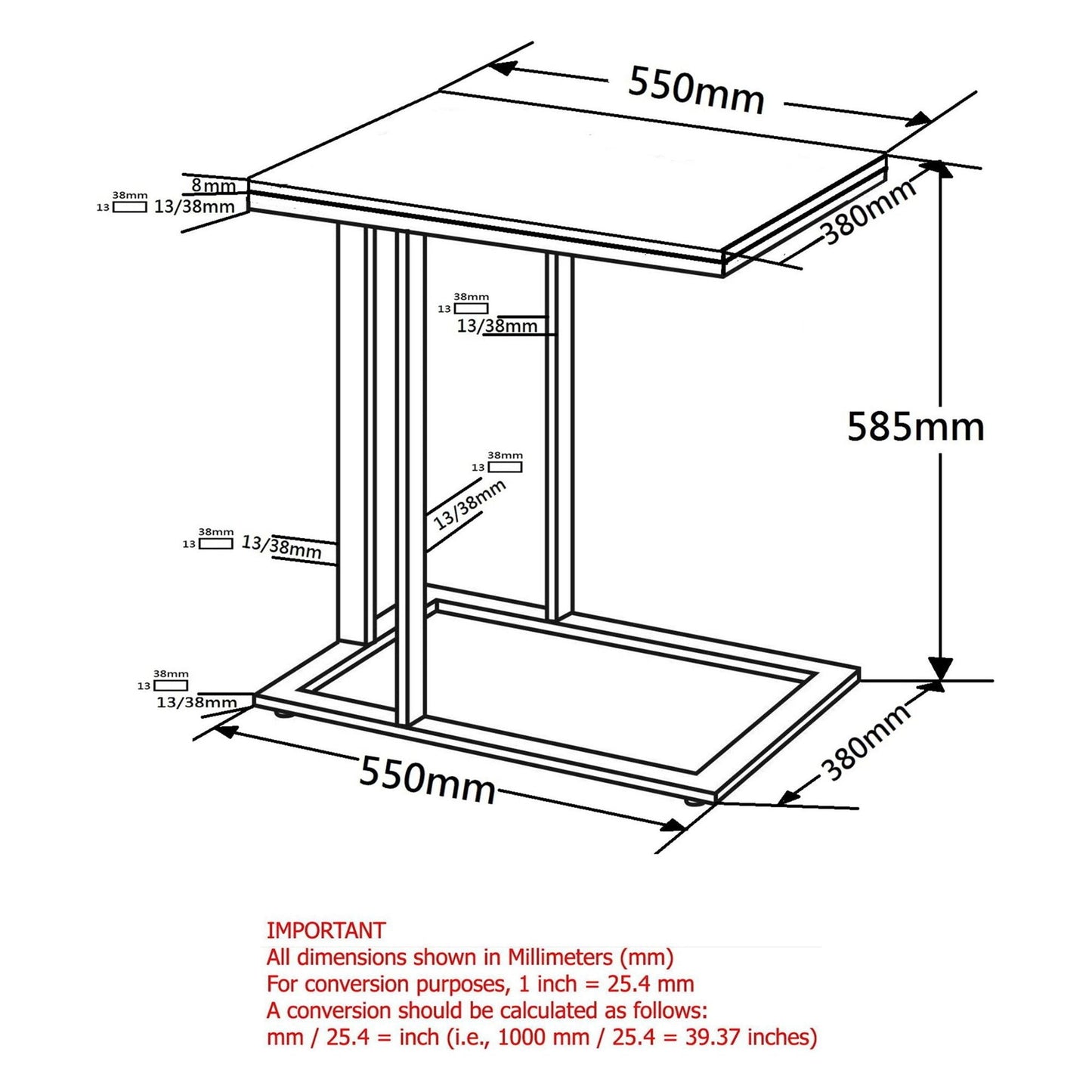 Mod Accent Table in Chrome and Black