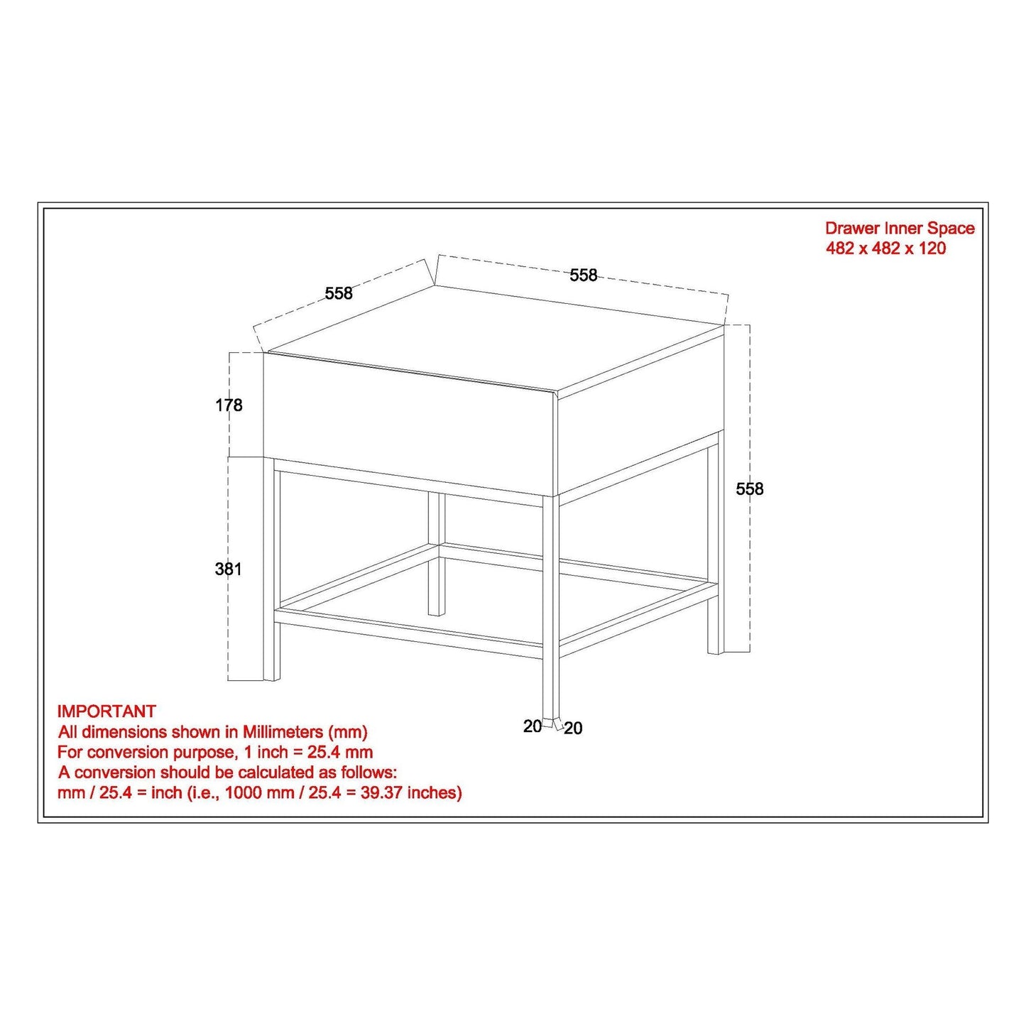 Ojas Accent Table in Natural Burnt and Black