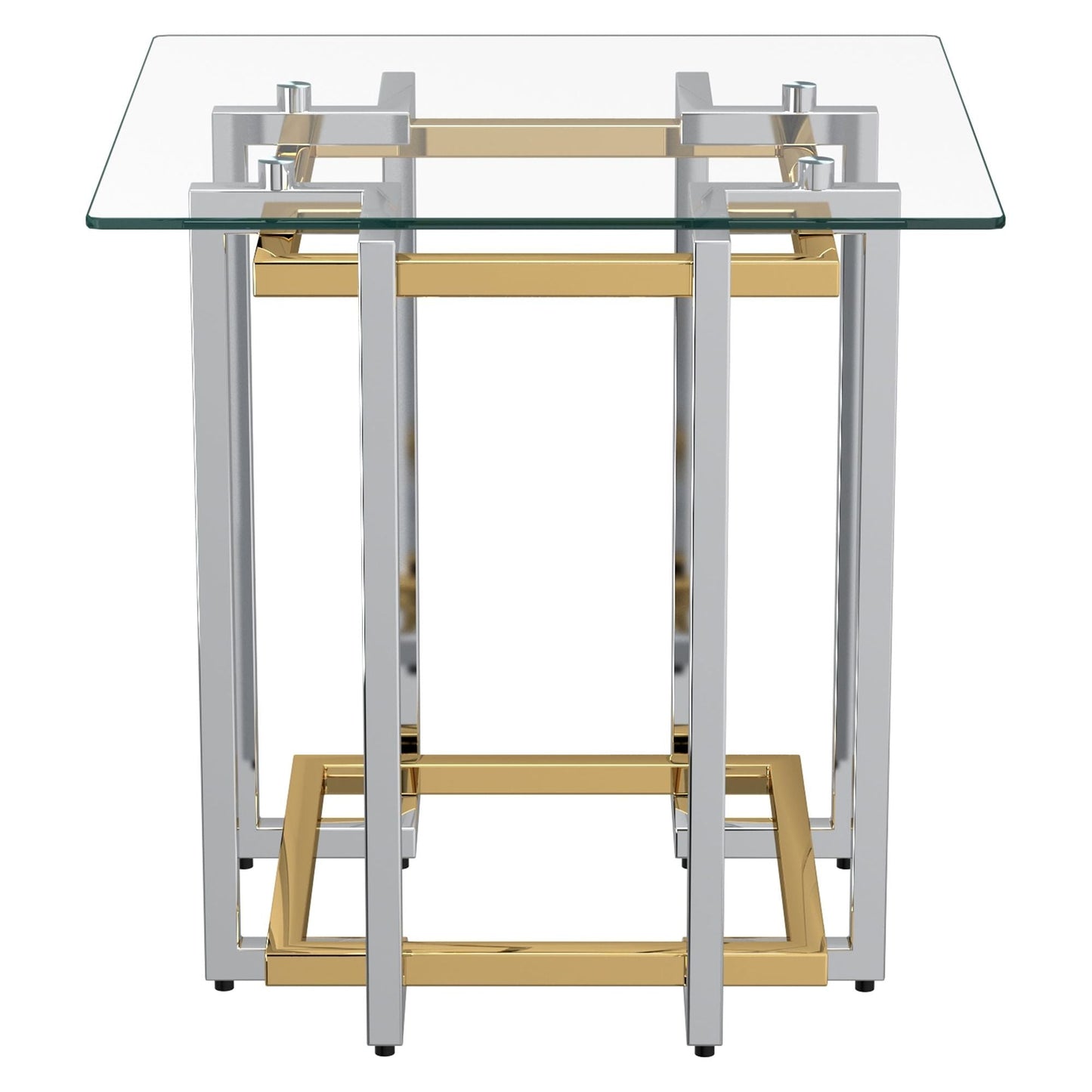 Florina Accent Table in Silver and Gold