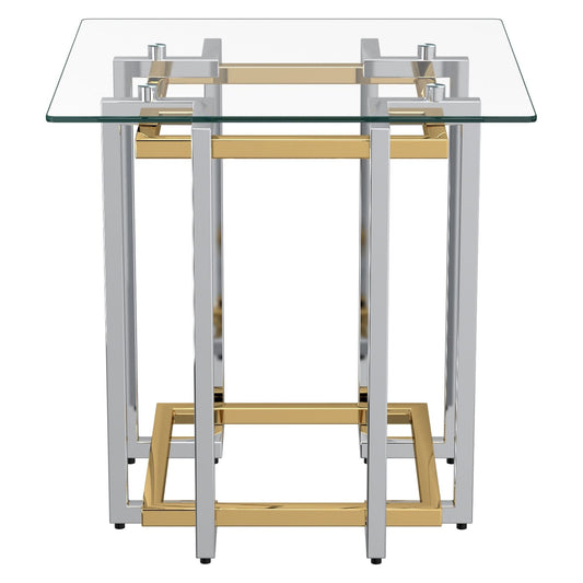 Florina Accent Table in Silver and Gold