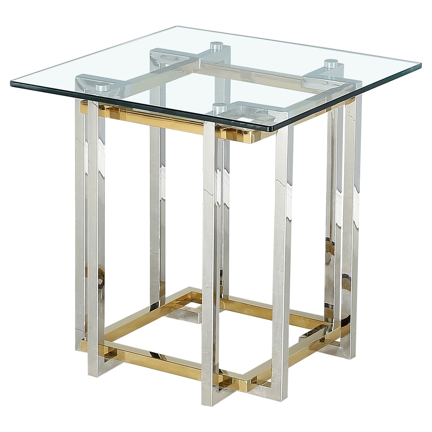 Florina Accent Table in Silver and Gold