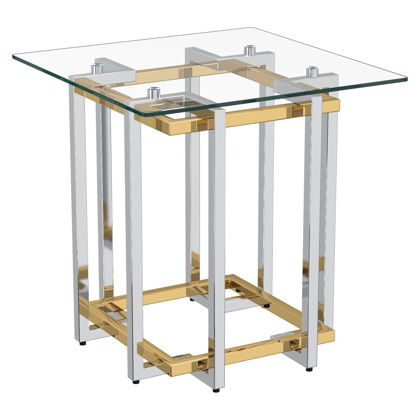 Florina Accent Table in Silver and Gold