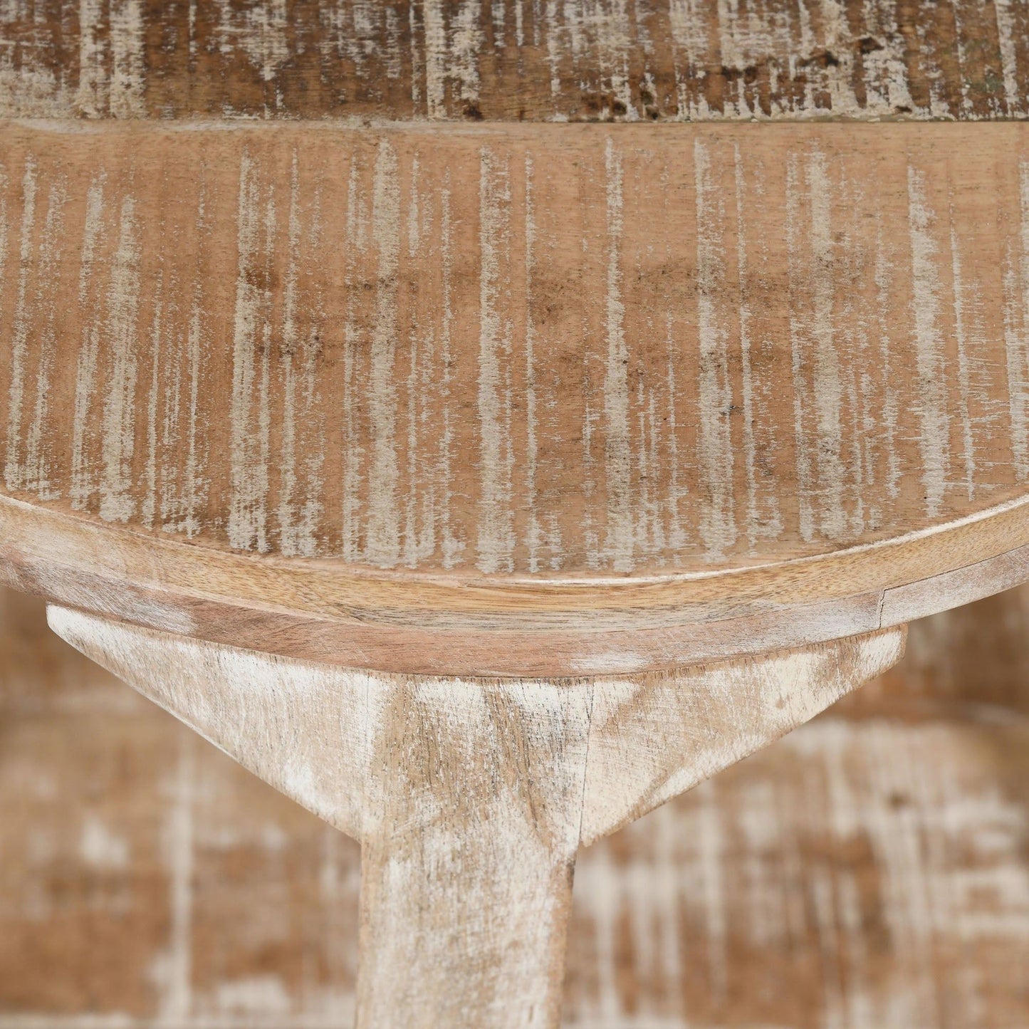 Avni Round Accent Table in Distressed Natural