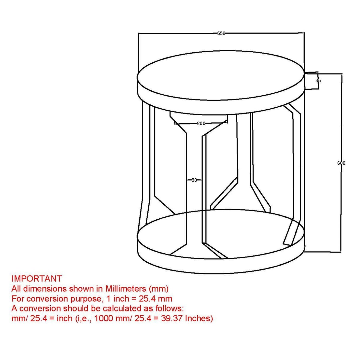 Avni Round Accent Table in Distressed Natural