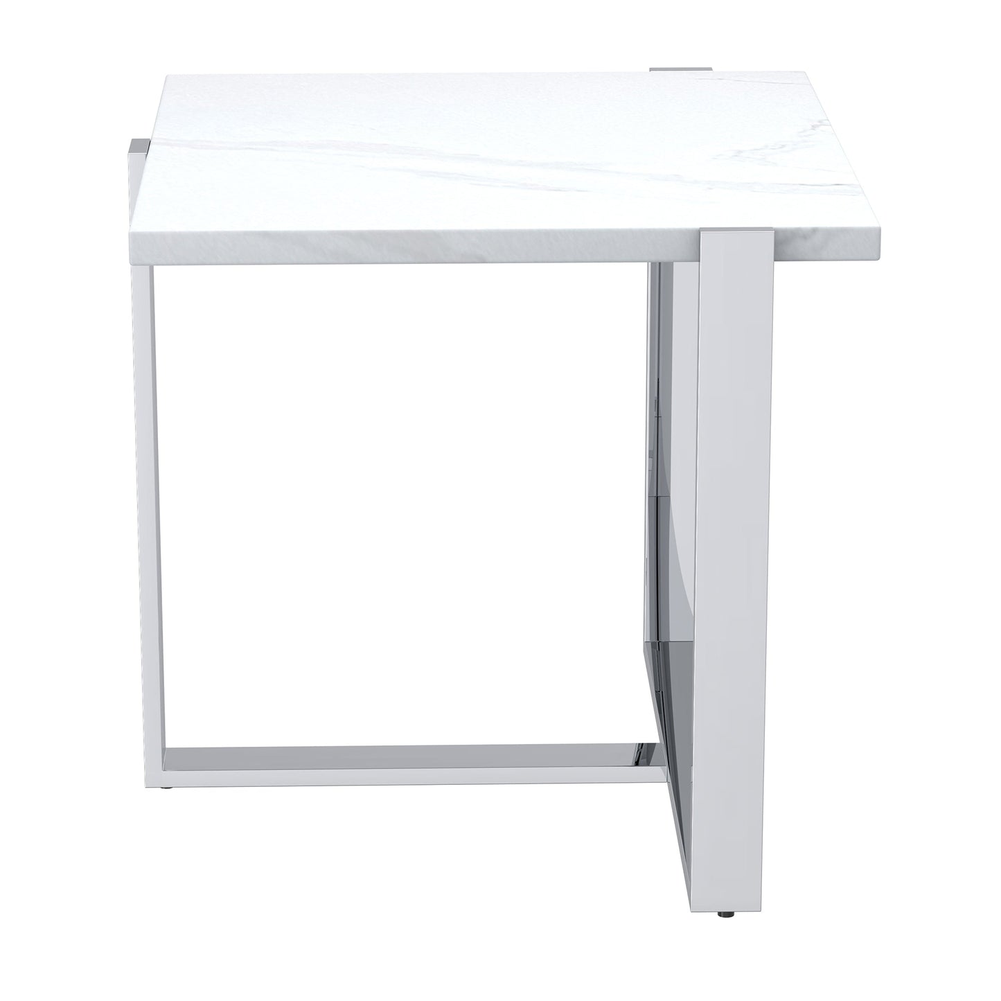 Veno Accent Table in White and Silver