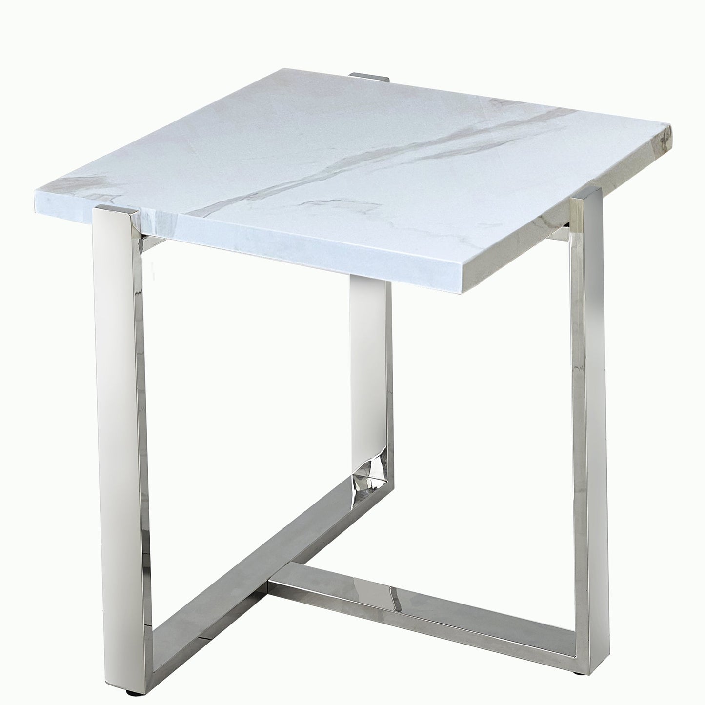 Veno Accent Table in White and Silver