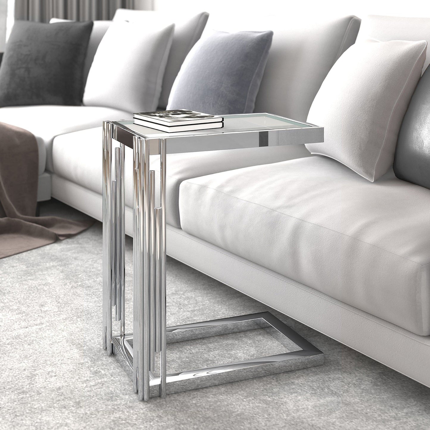 Estrel Small Accent Table in Silver