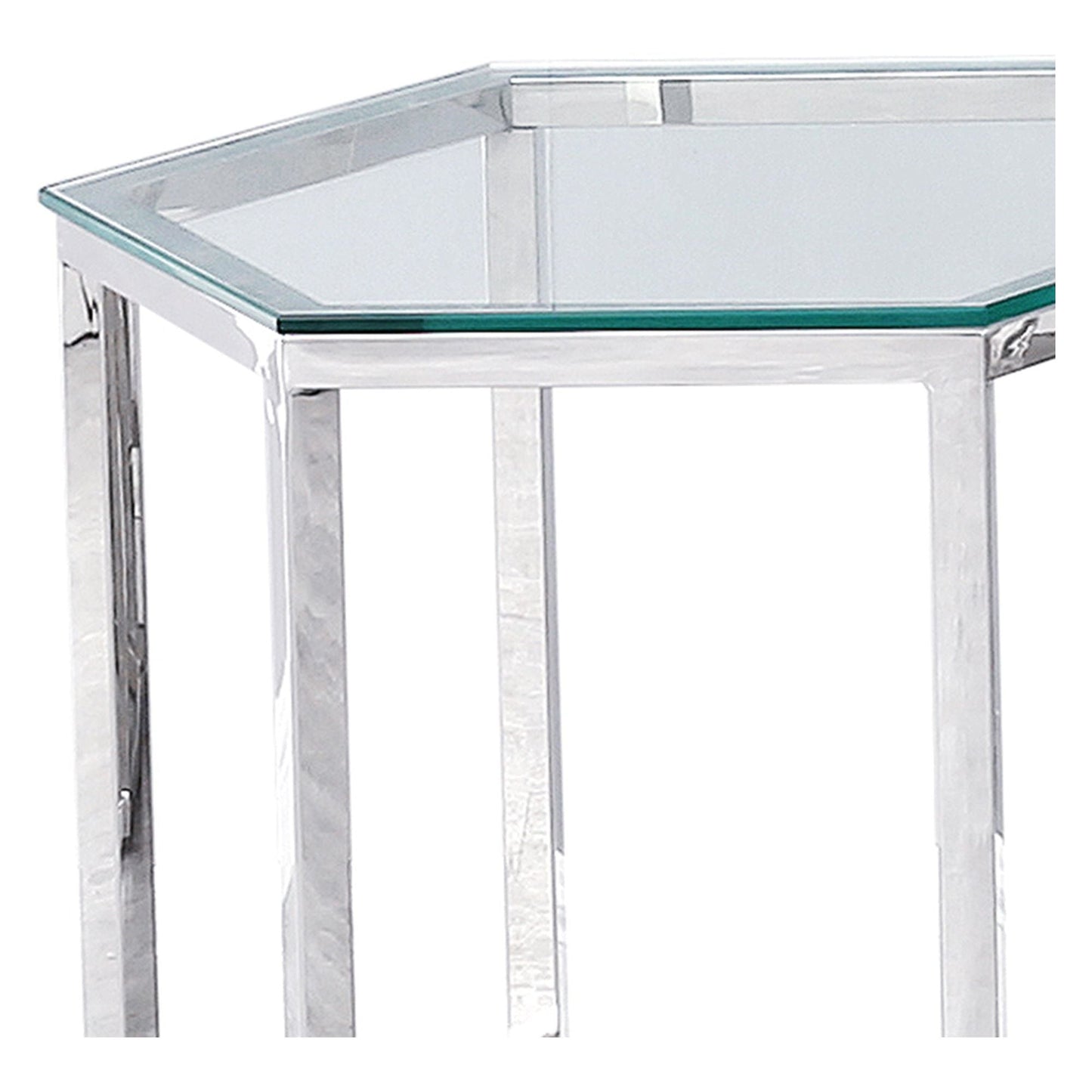 Fleur Accent Table in Silver