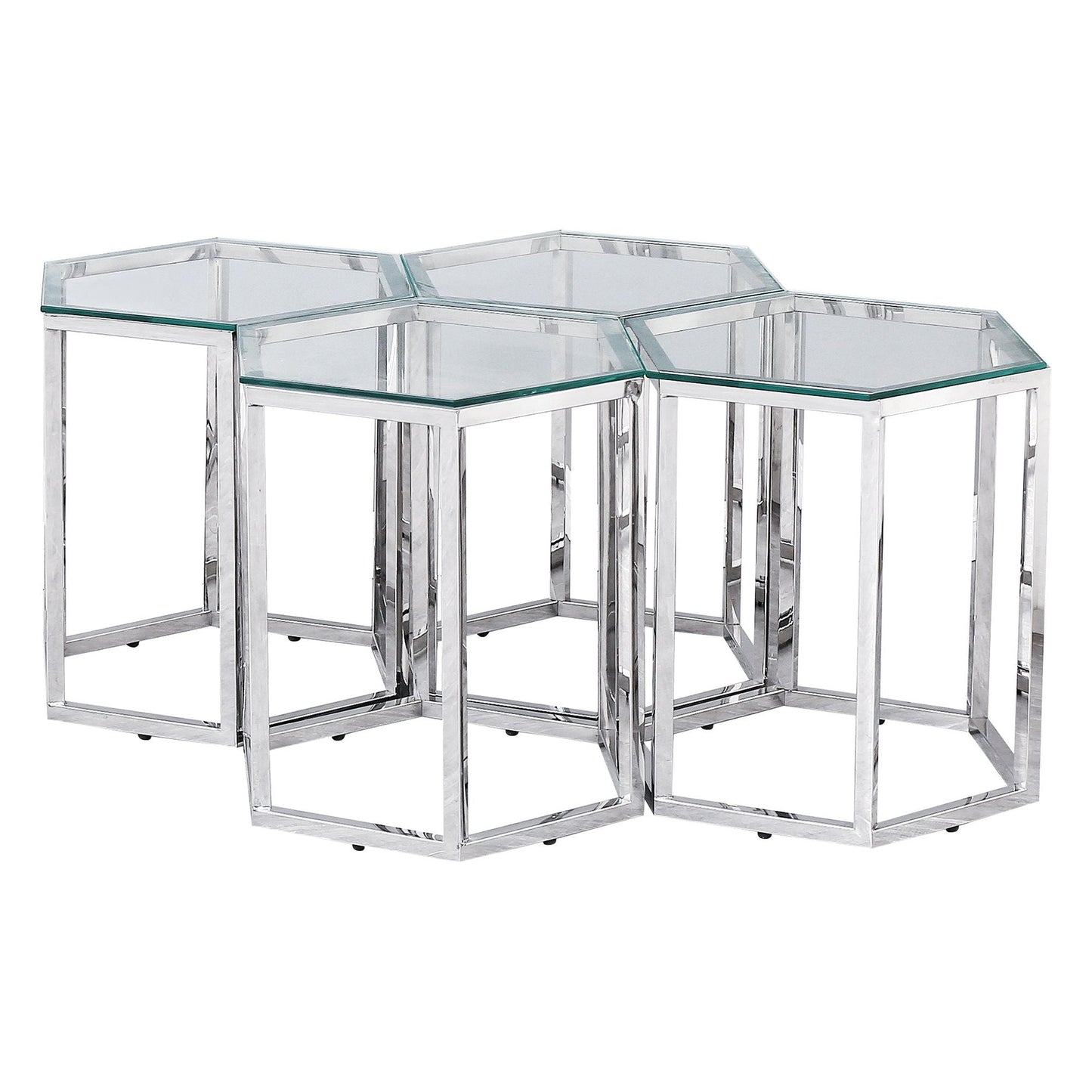 Fleur Accent Table in Silver