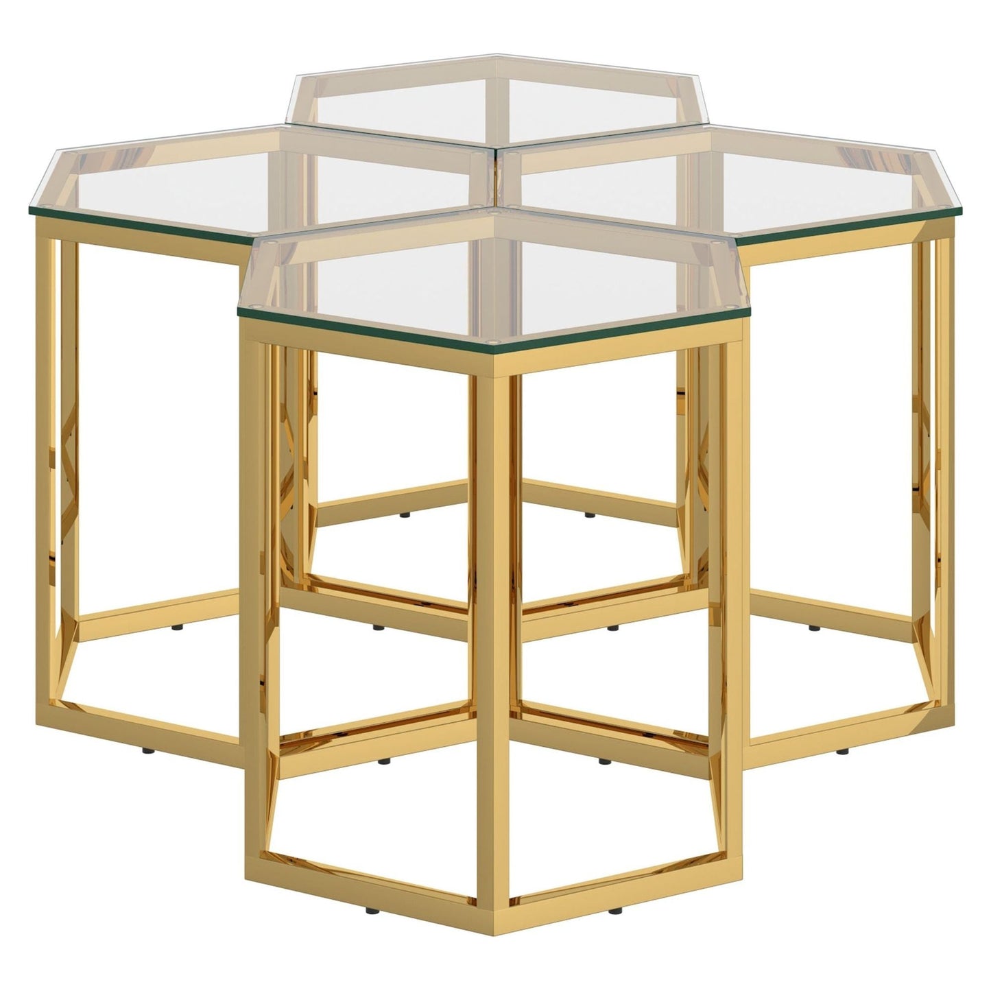 Fleur 4pc Accent Table Set in Gold