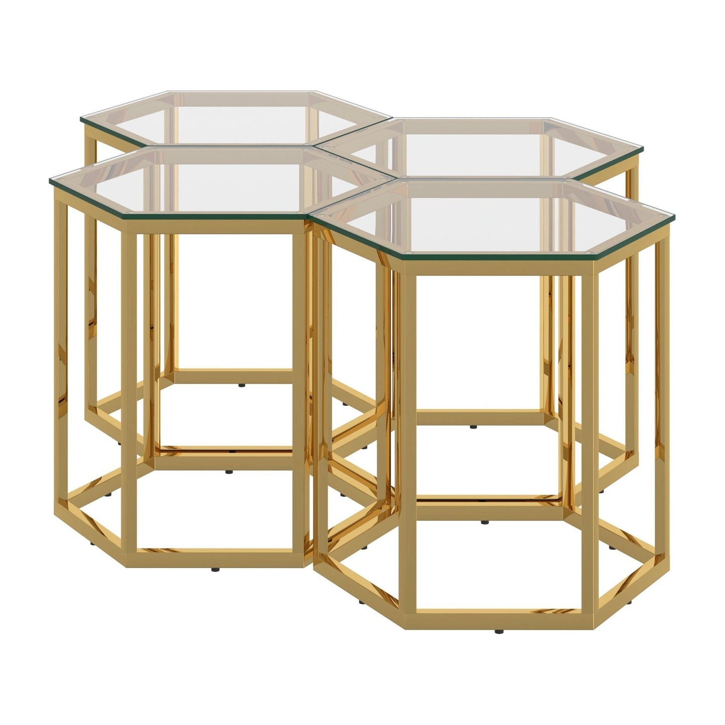 Fleur 4pc Accent Table Set in Gold