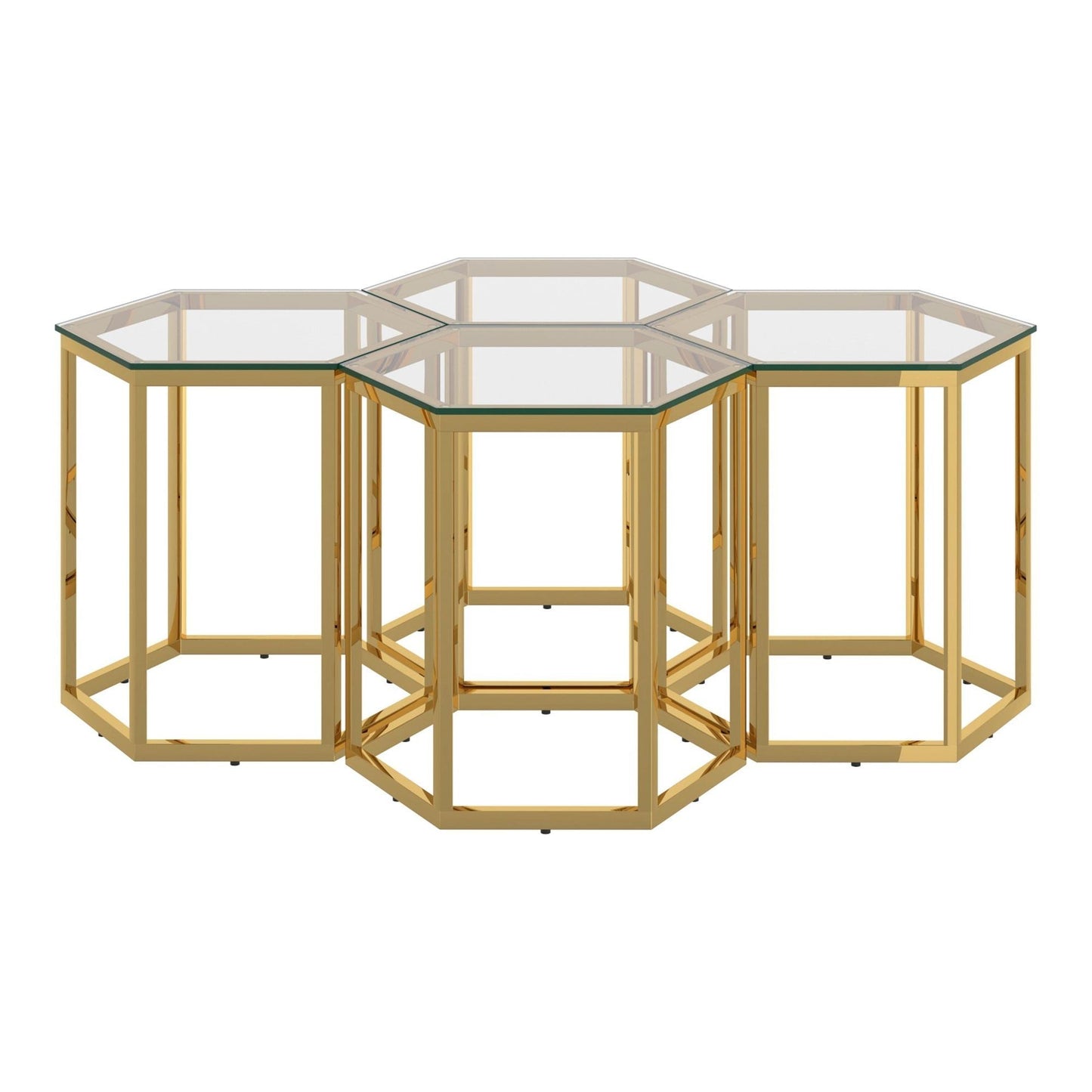 Fleur 4pc Accent Table Set in Gold