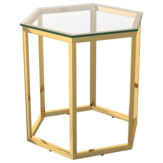 Fleur Accent Table in Gold