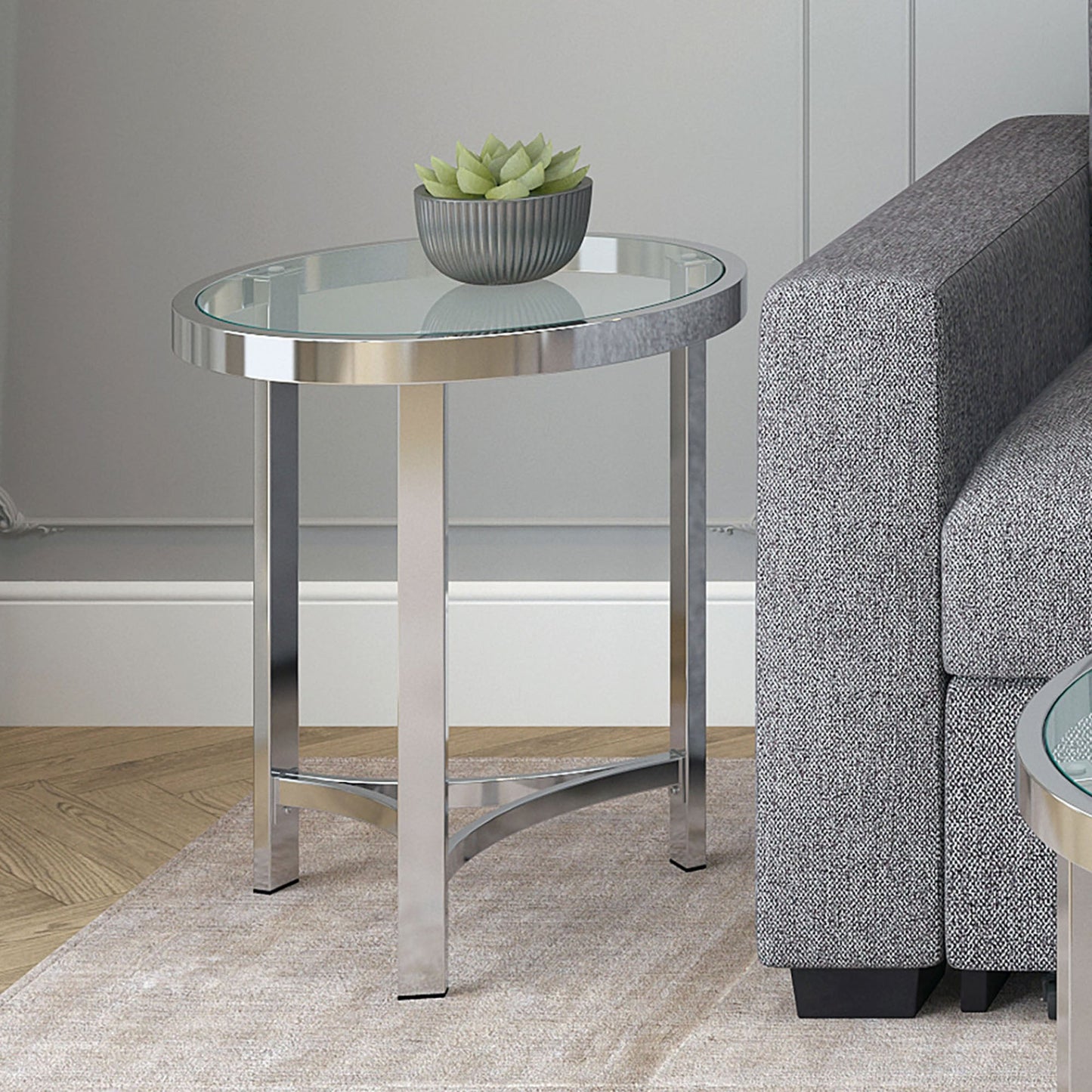 Strata Accent Table in Chrome