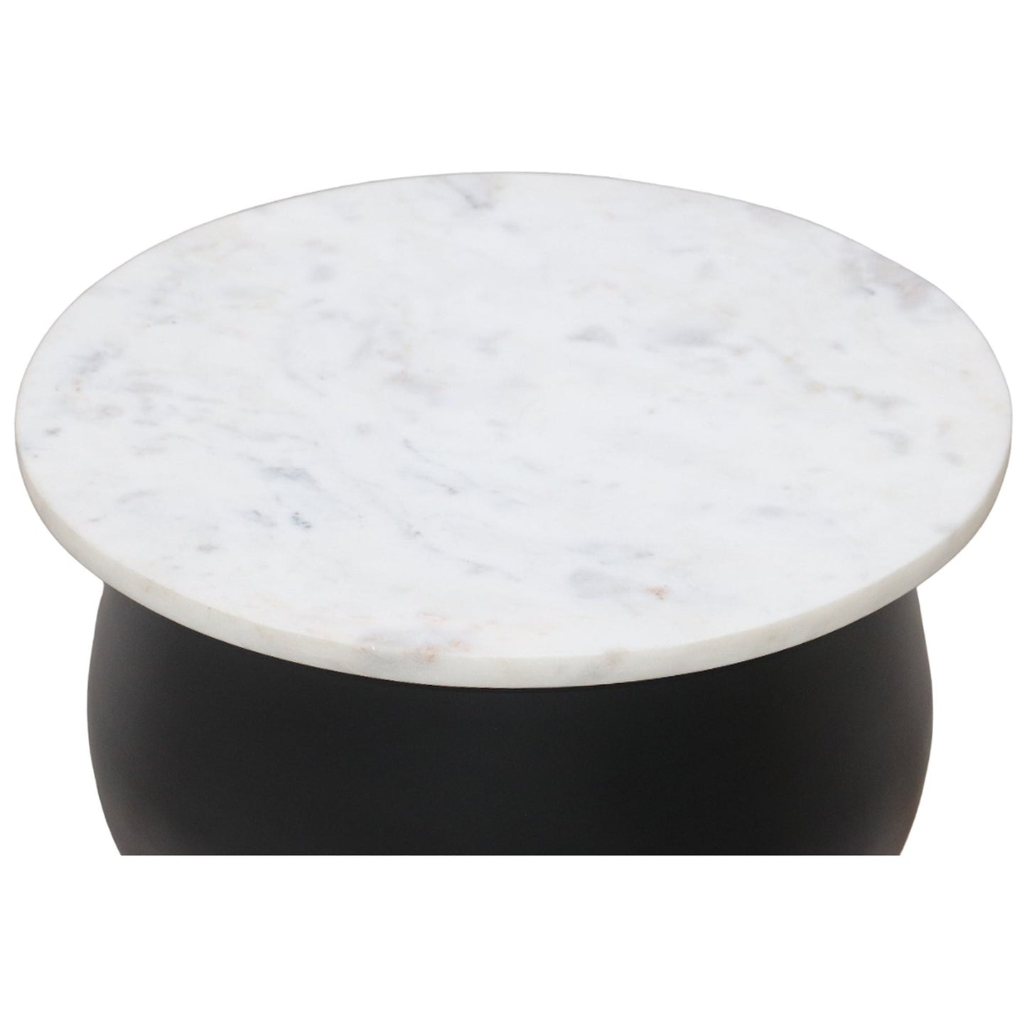 Alora Accent Table in Black and White and Brushed Gold