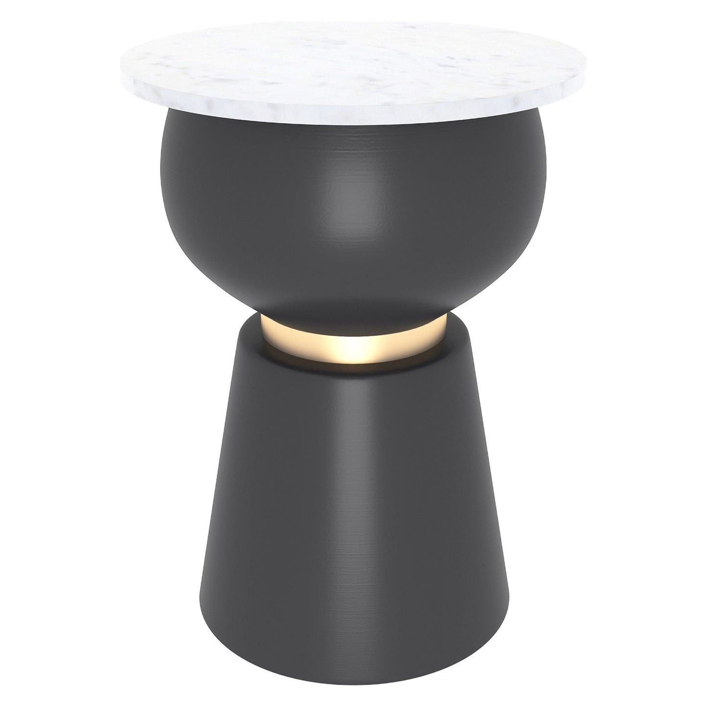 Alora Accent Table in Black and White and Brushed Gold